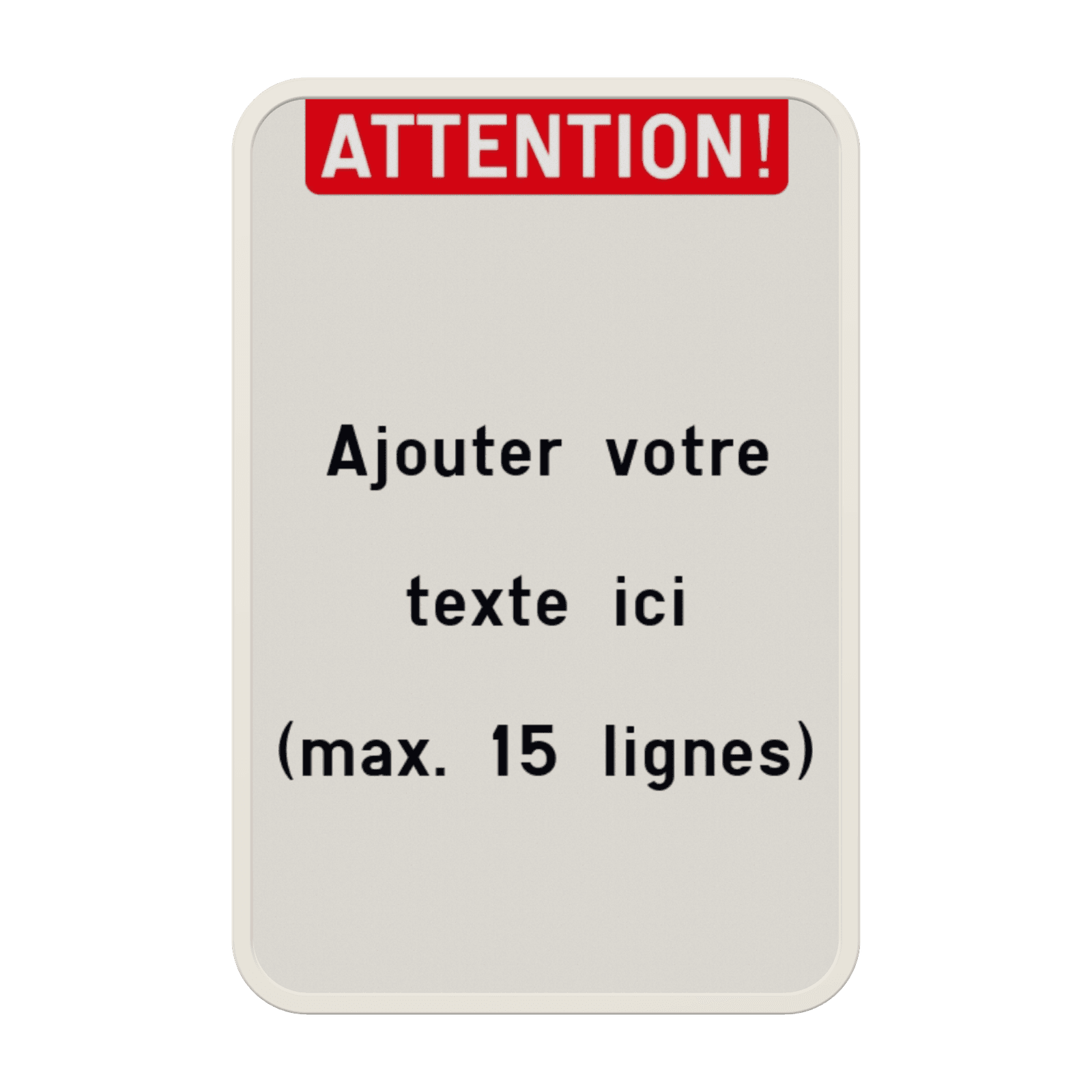 Panneau de Texte Personnalisable avec Texte d'en-tête Rouge