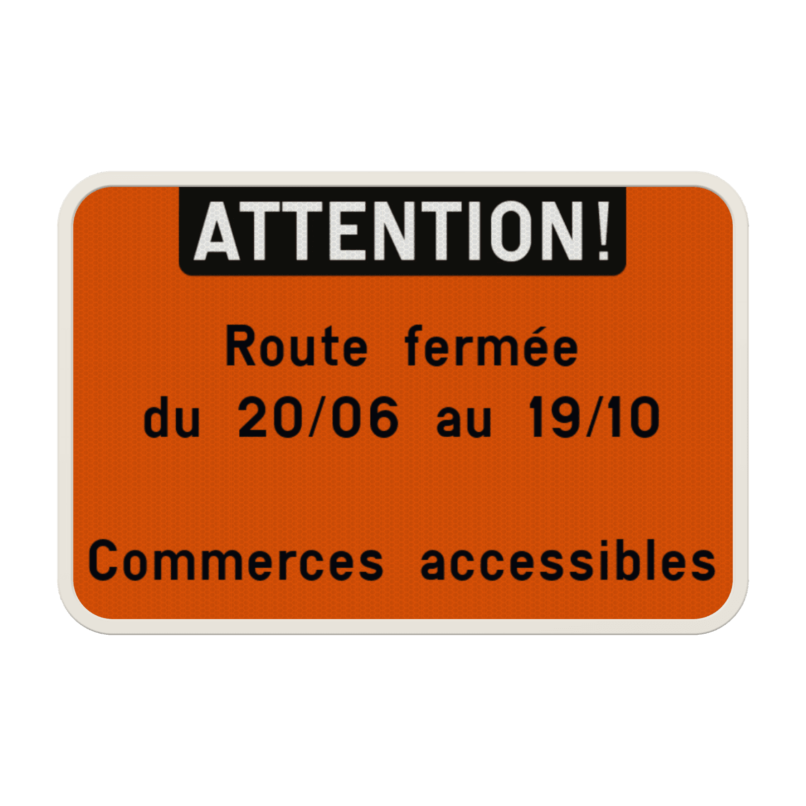 Panneau texte personnalisé - blanc/orange paysage