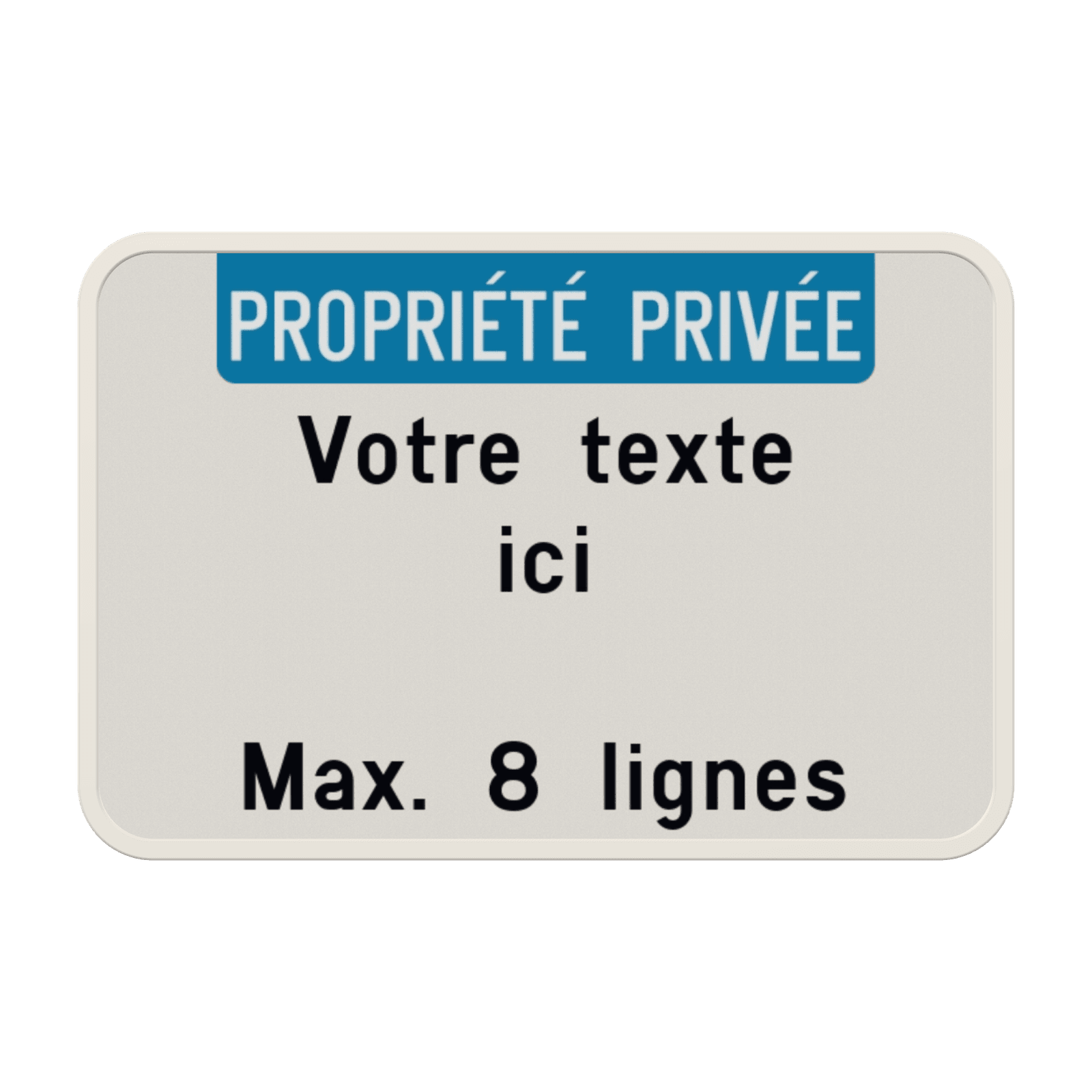 Panneau Rectangulaire Personnalisable - Bleu/blanc