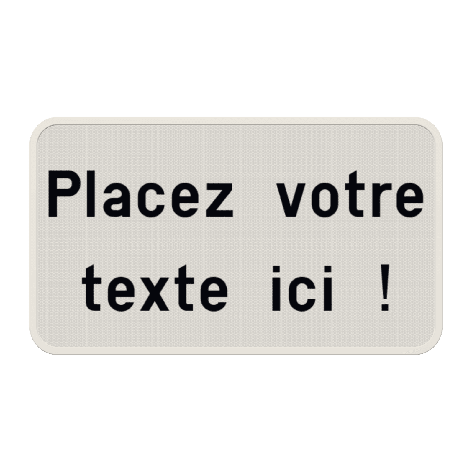 Panneau de Texte Personnalisable - 1 à 4 Lignes Blanc/Noir