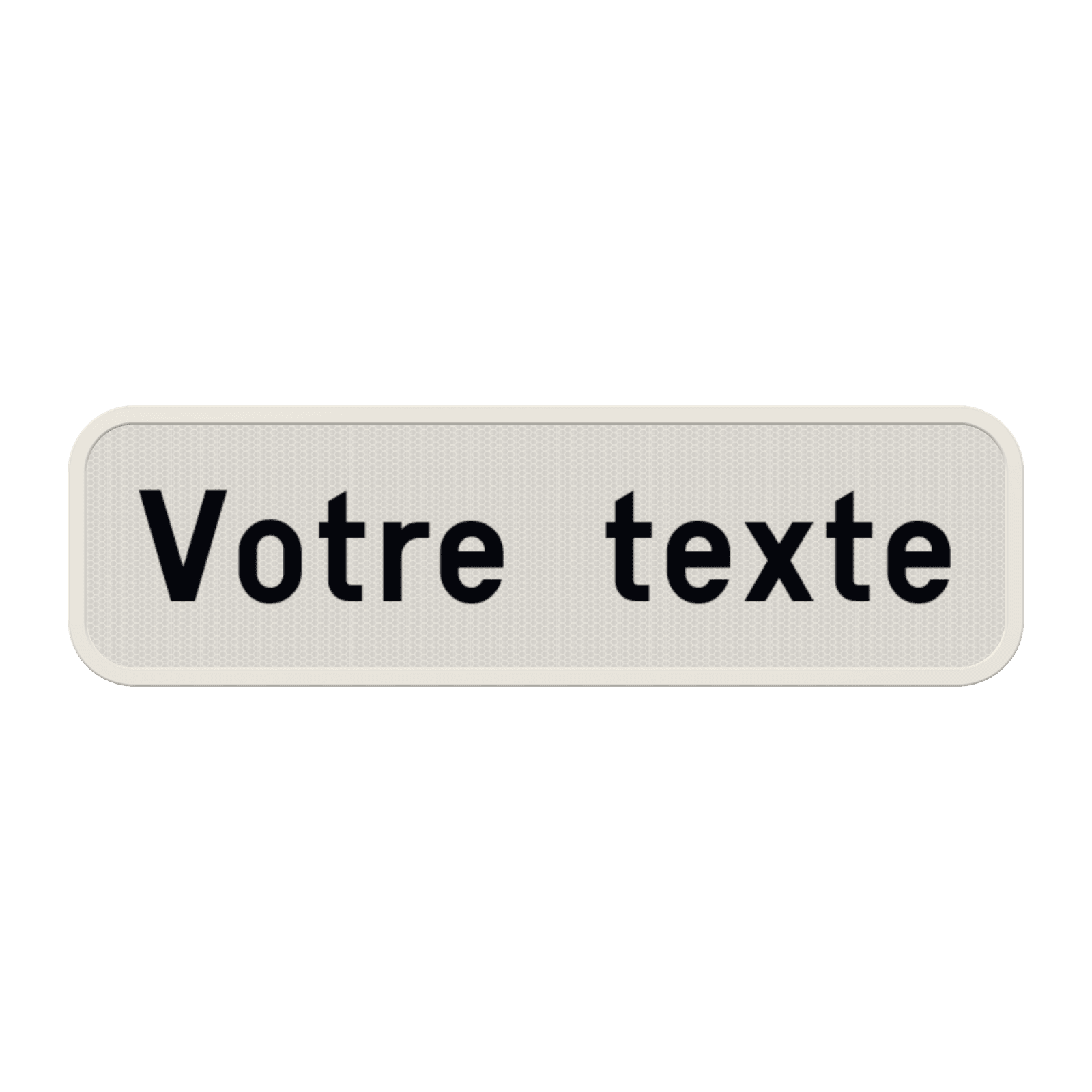 Panneau de Texte Personnalisable - 2 Lignes de Texte Blanc/Noir