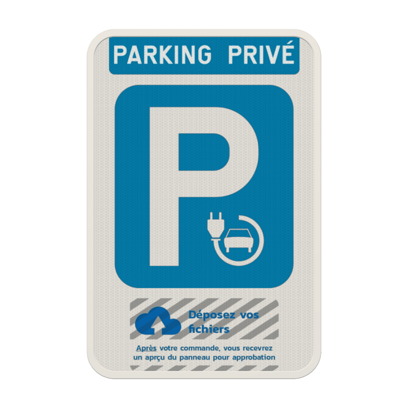 Panneau de stationnement - voiture électrique  - Logo/design personnalisé