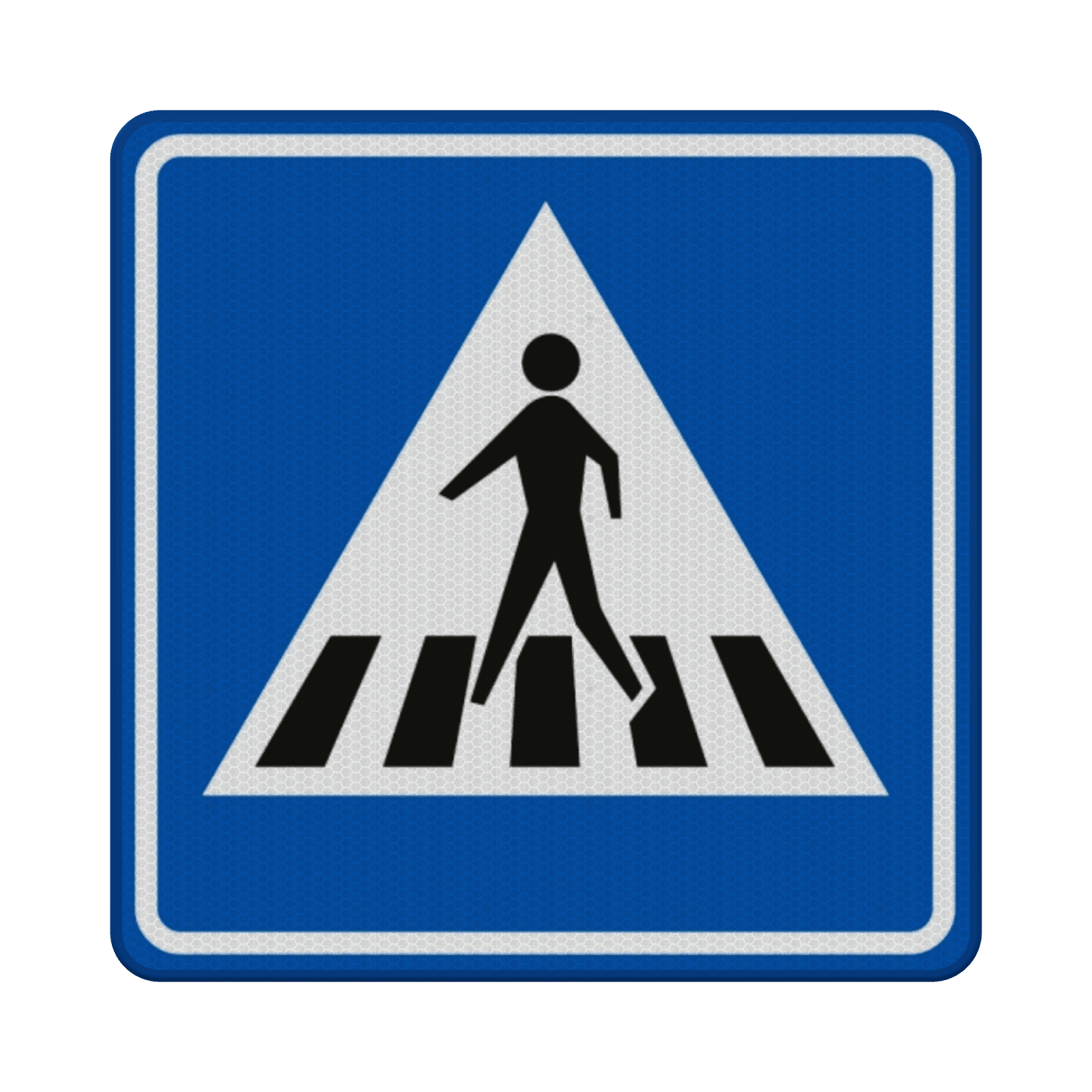 Verkeersbord zebrapad oversteekplaats voetgangers voetgangers RVV L02 - reflecterend
