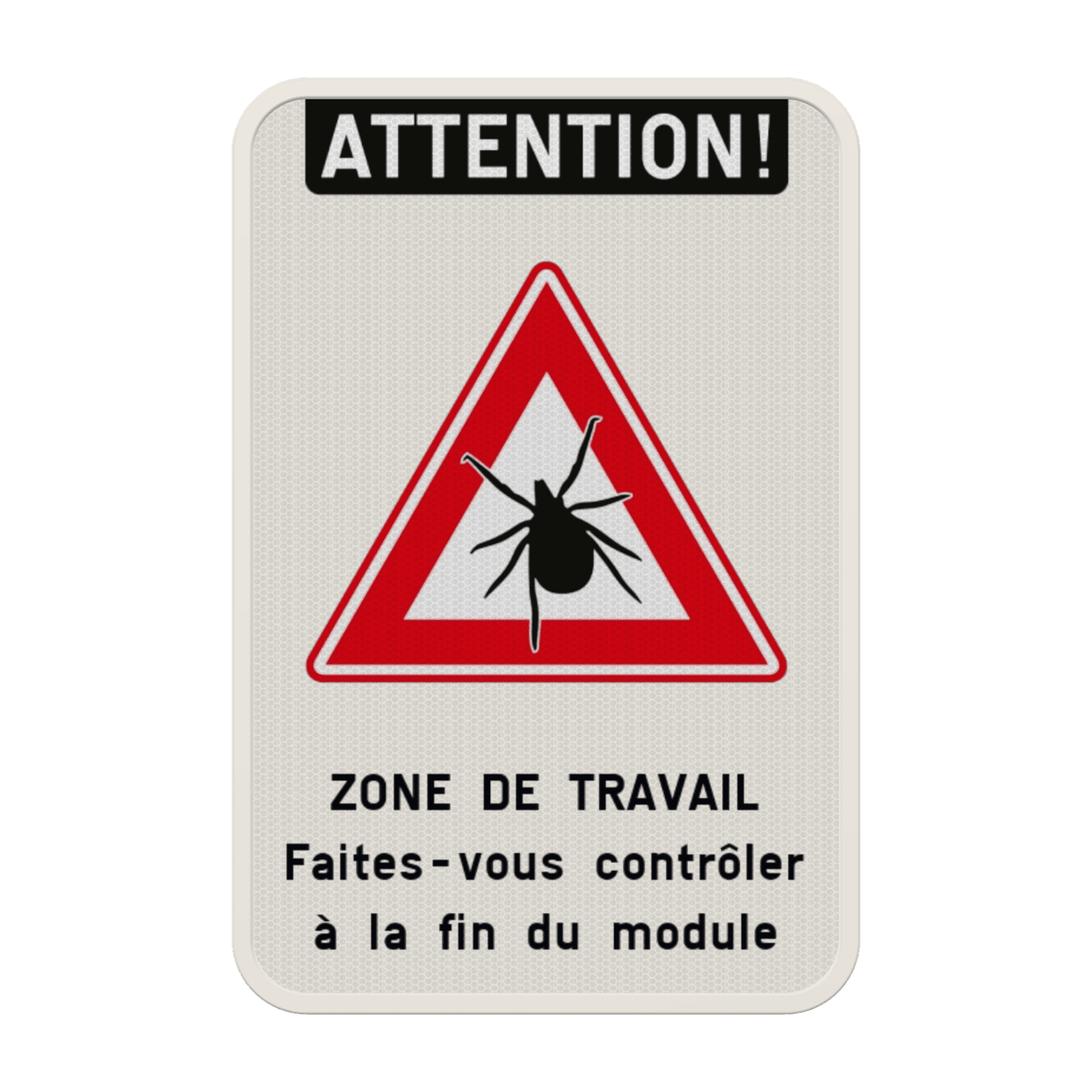 Panneau d'information - Zone de travail