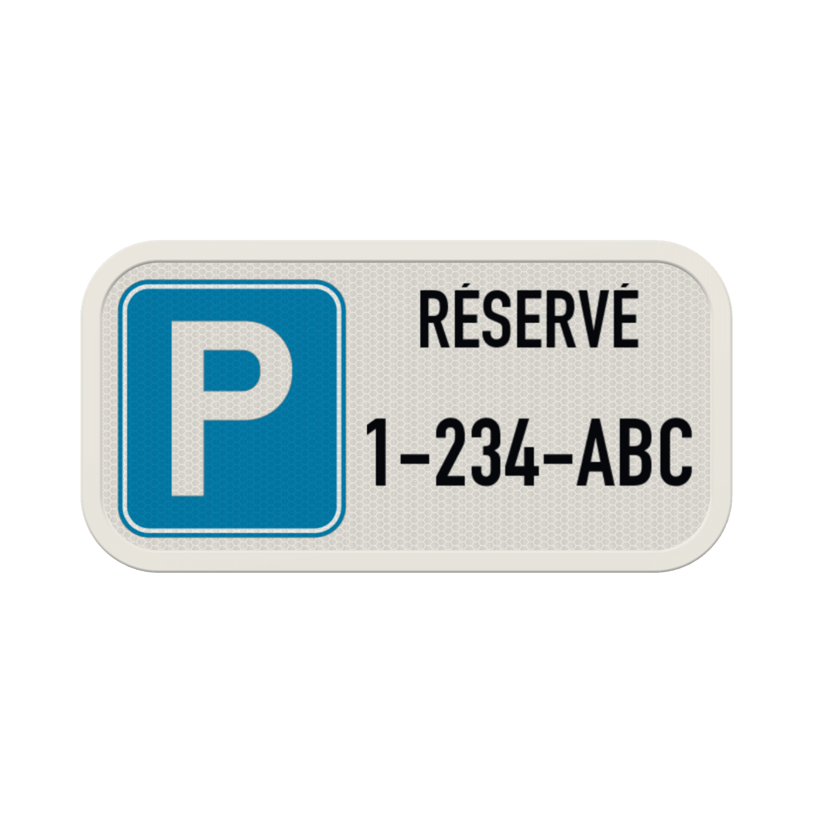 Panneau de stationnement 4:2 - Réservé avec plaque d'immatriculation