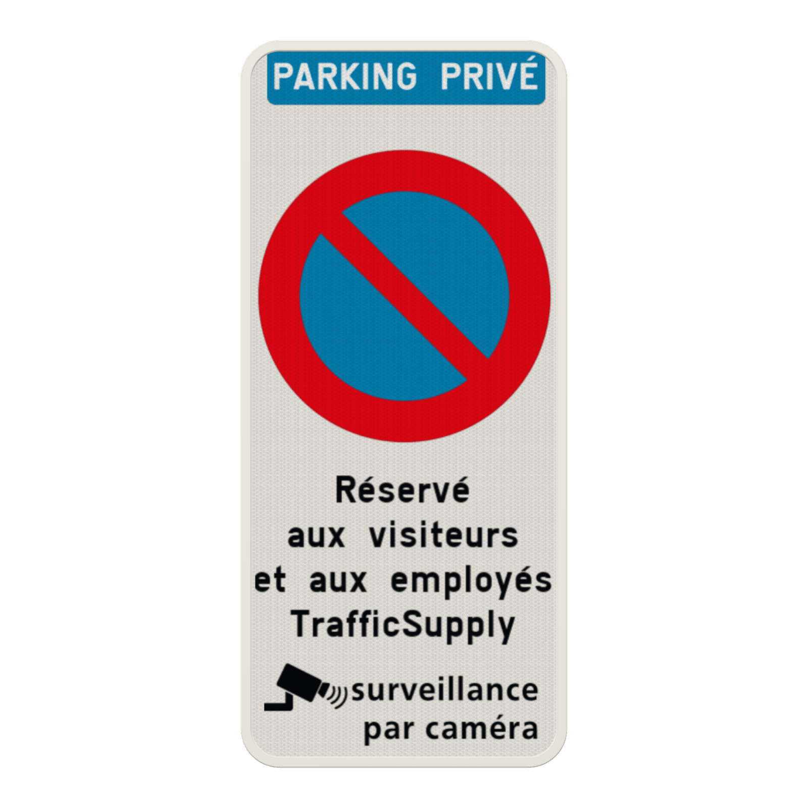Panneau Attention – Vélo Interdit – Texte Personnalisé – Zone Sous Vidéosurveillance