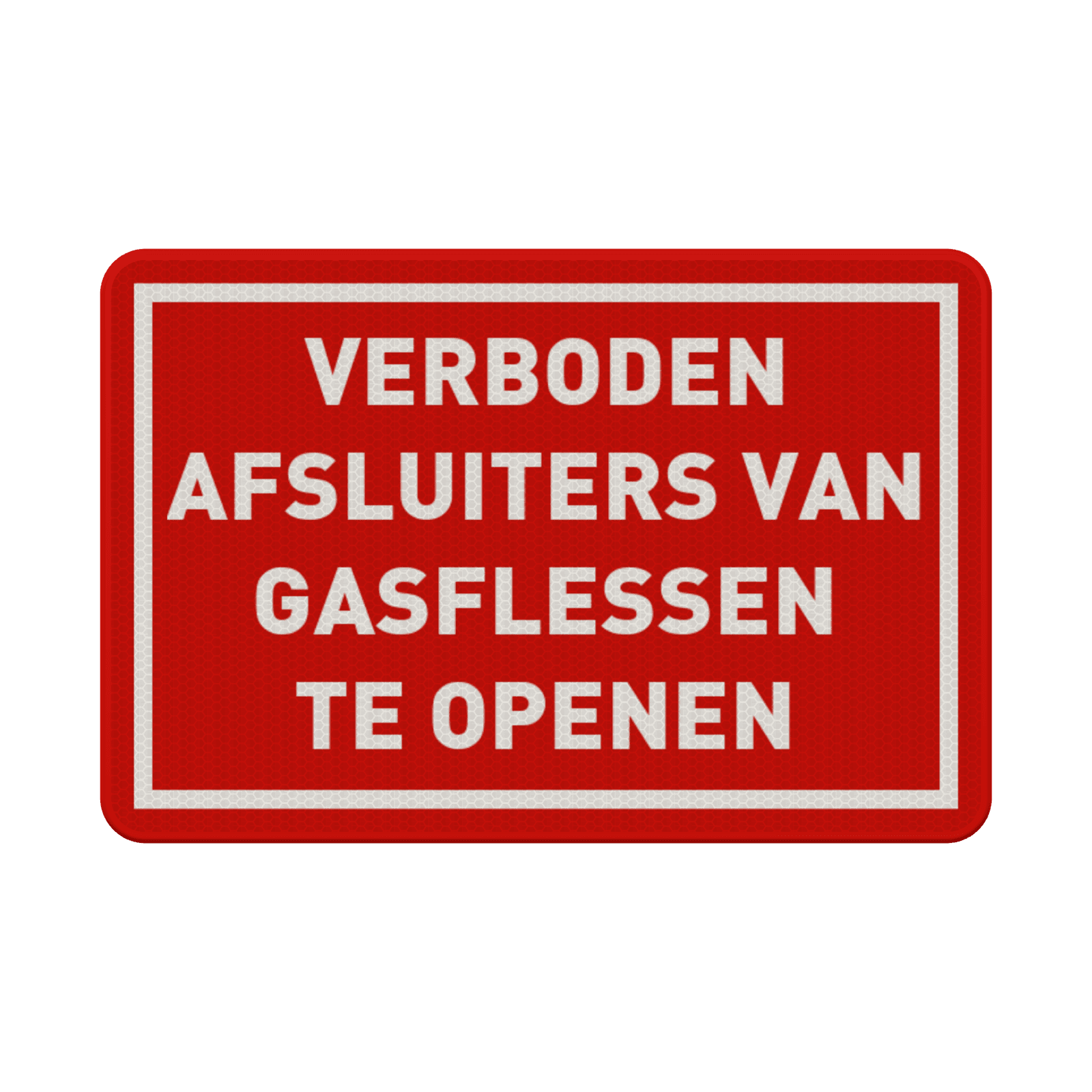 Verkeersbord verboden afsluiters van glasflessen openen - reflecterend
