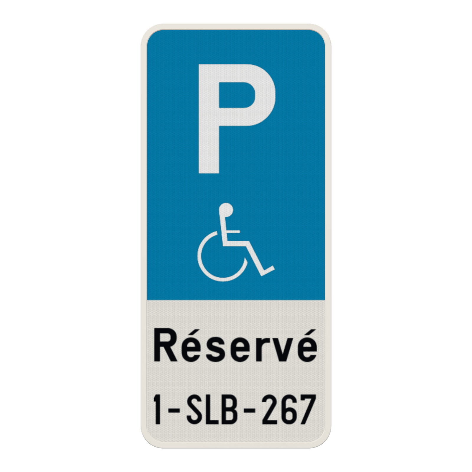 Panneau E9 Handicapé – Avec Numéro de Plaque Personnalisé