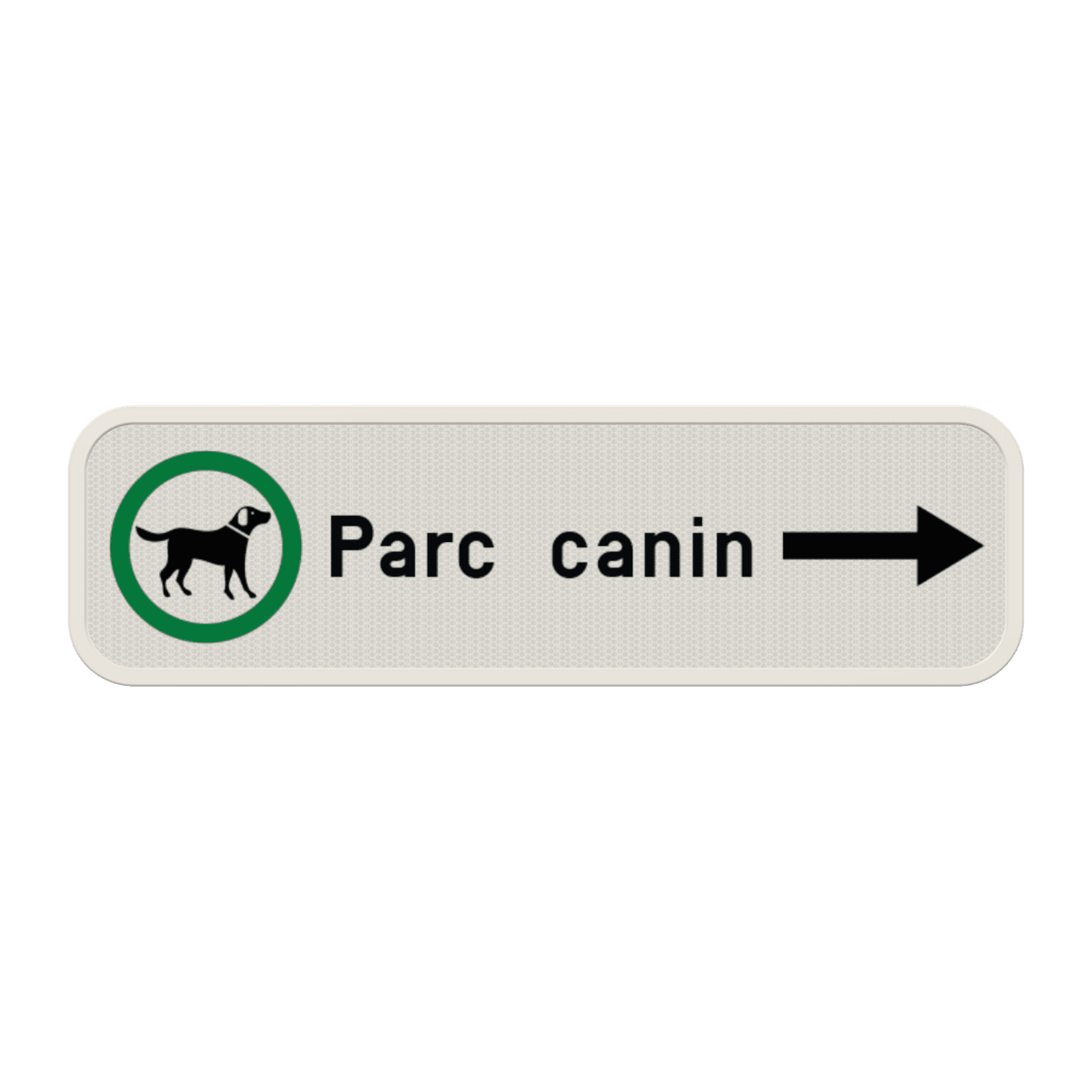 Panneau directionnel pour chien - Parc canin avec flèche