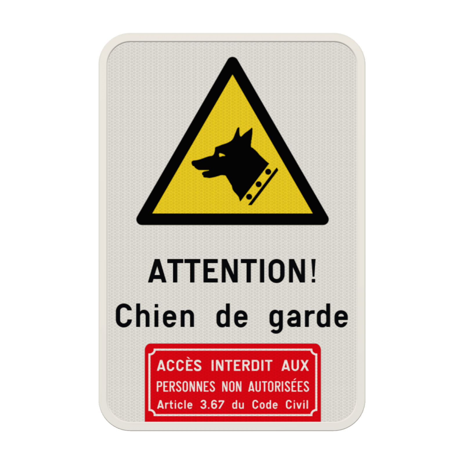 Panneau chien de garde personnalisable et accès interdit