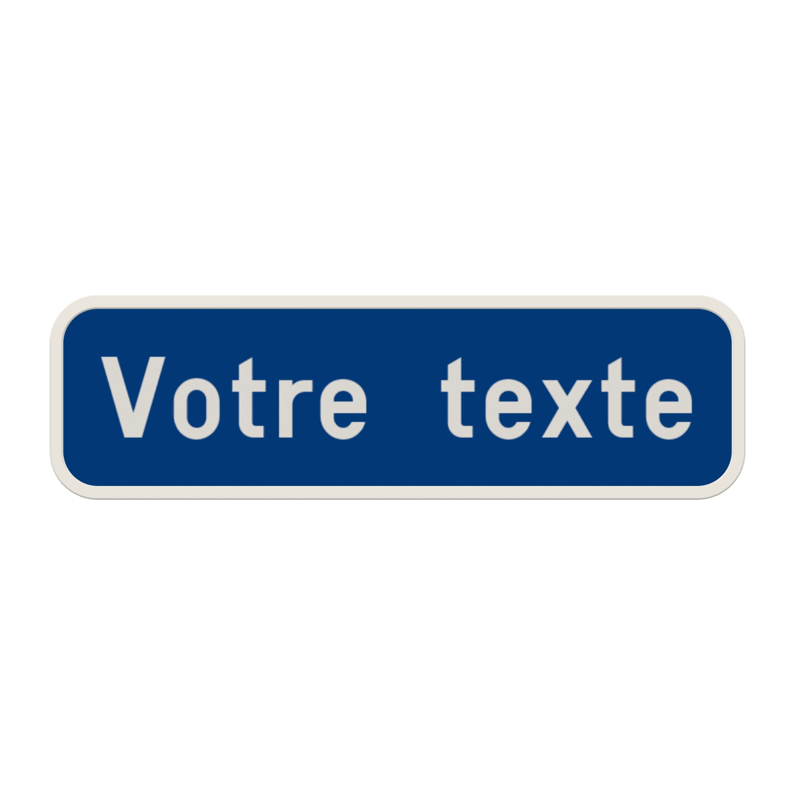 Panneau texte personnalisé - 2 lignes bleu/blanc