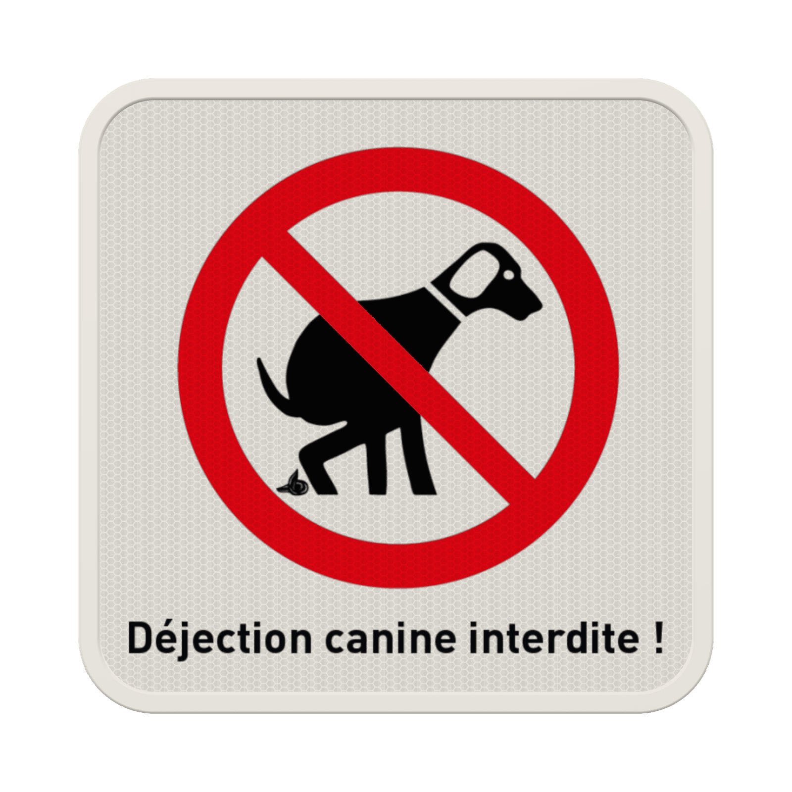Panneau déjections canines interdites personnalisable