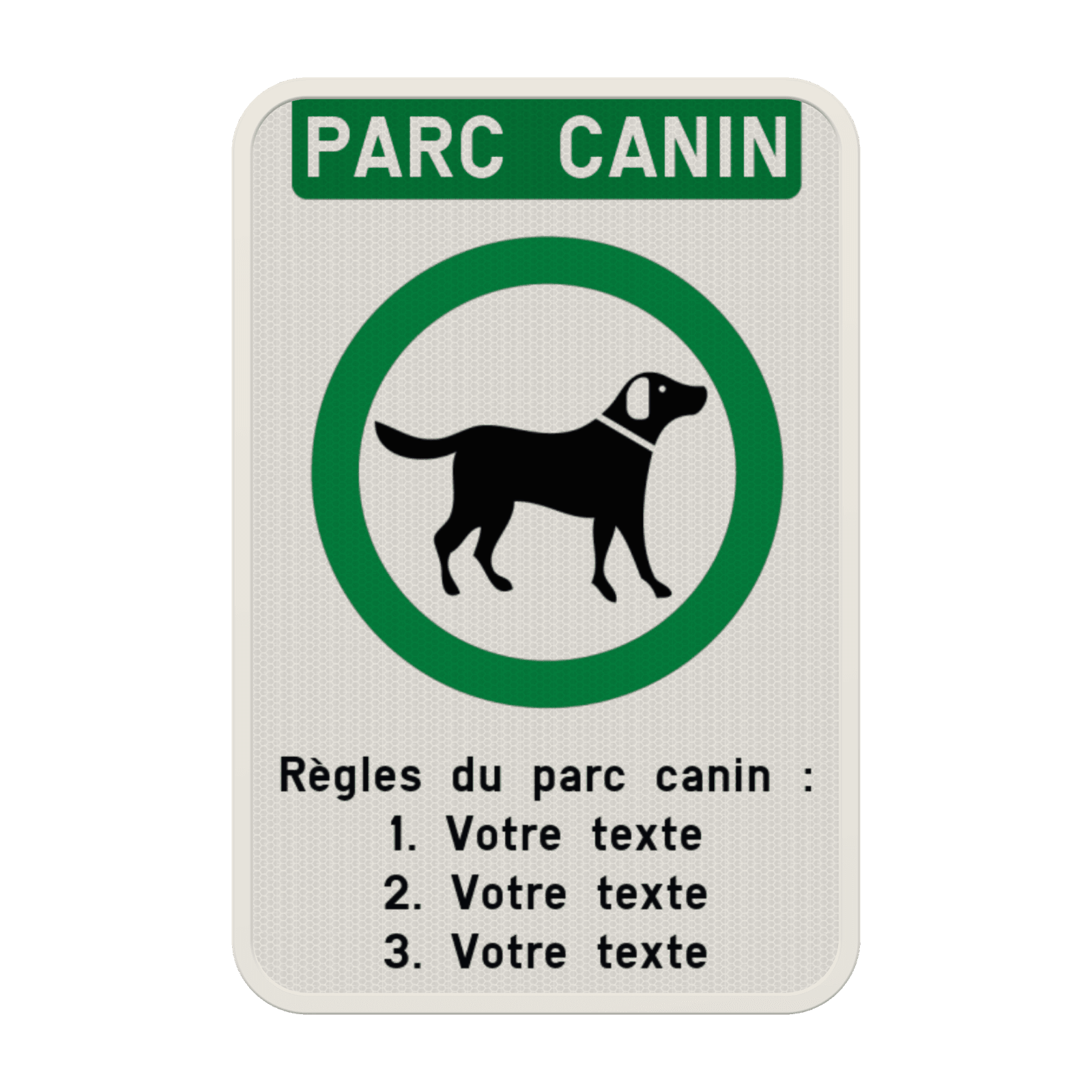 Panneau parc canin personnalisable avec logo