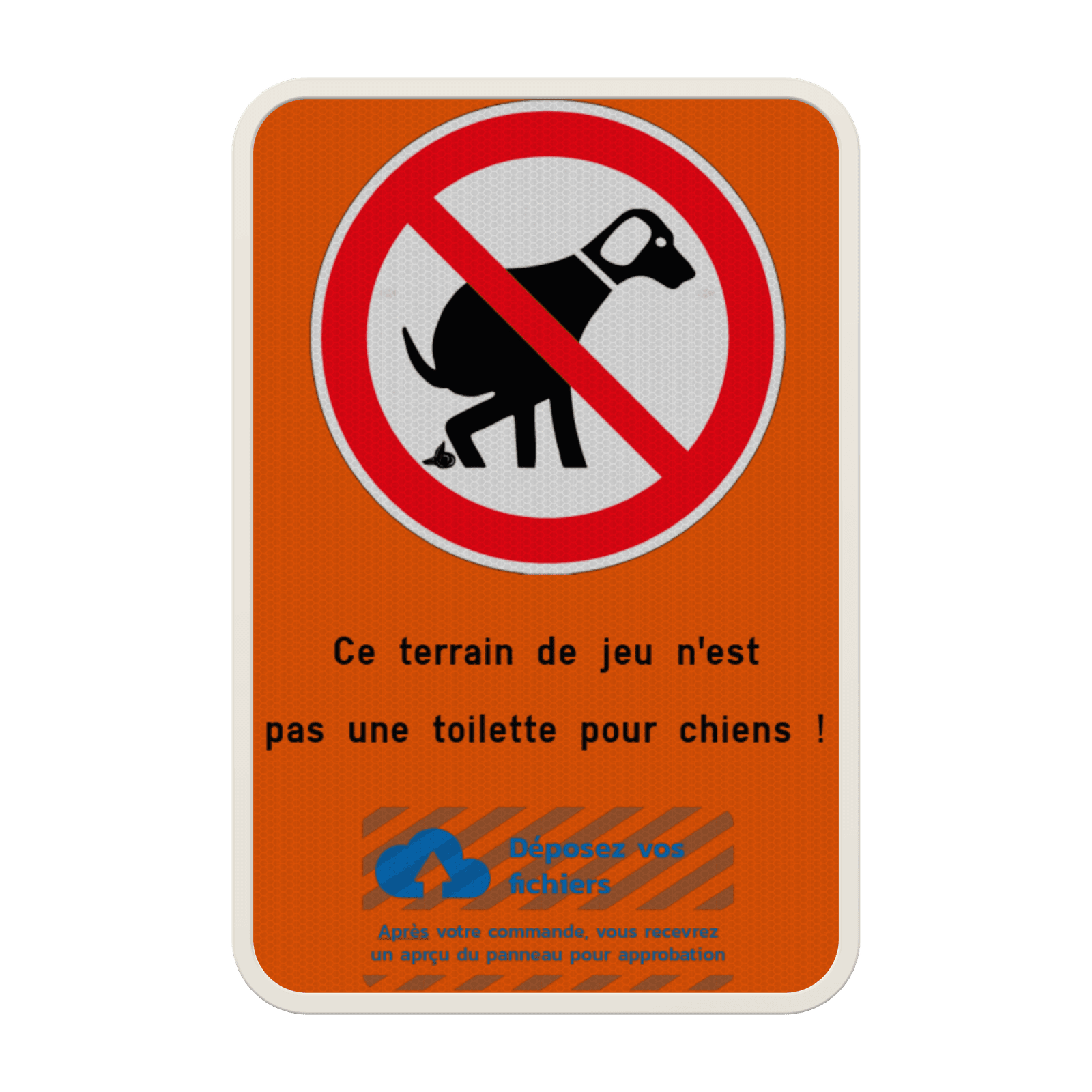 Panneau pas de déjections de chien avec logo personnalisé