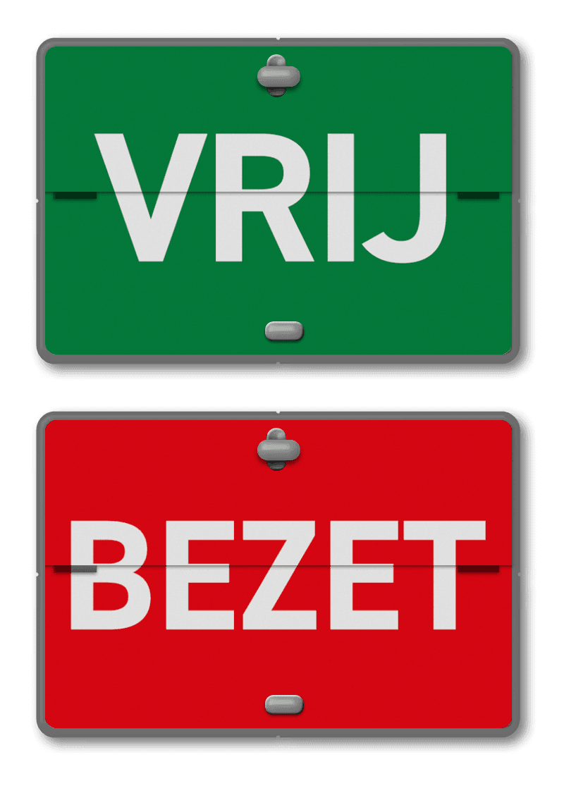 Klapbord DOR 2 standen - groen (vrij) / rood (bezet) 3:2 - reflecterend