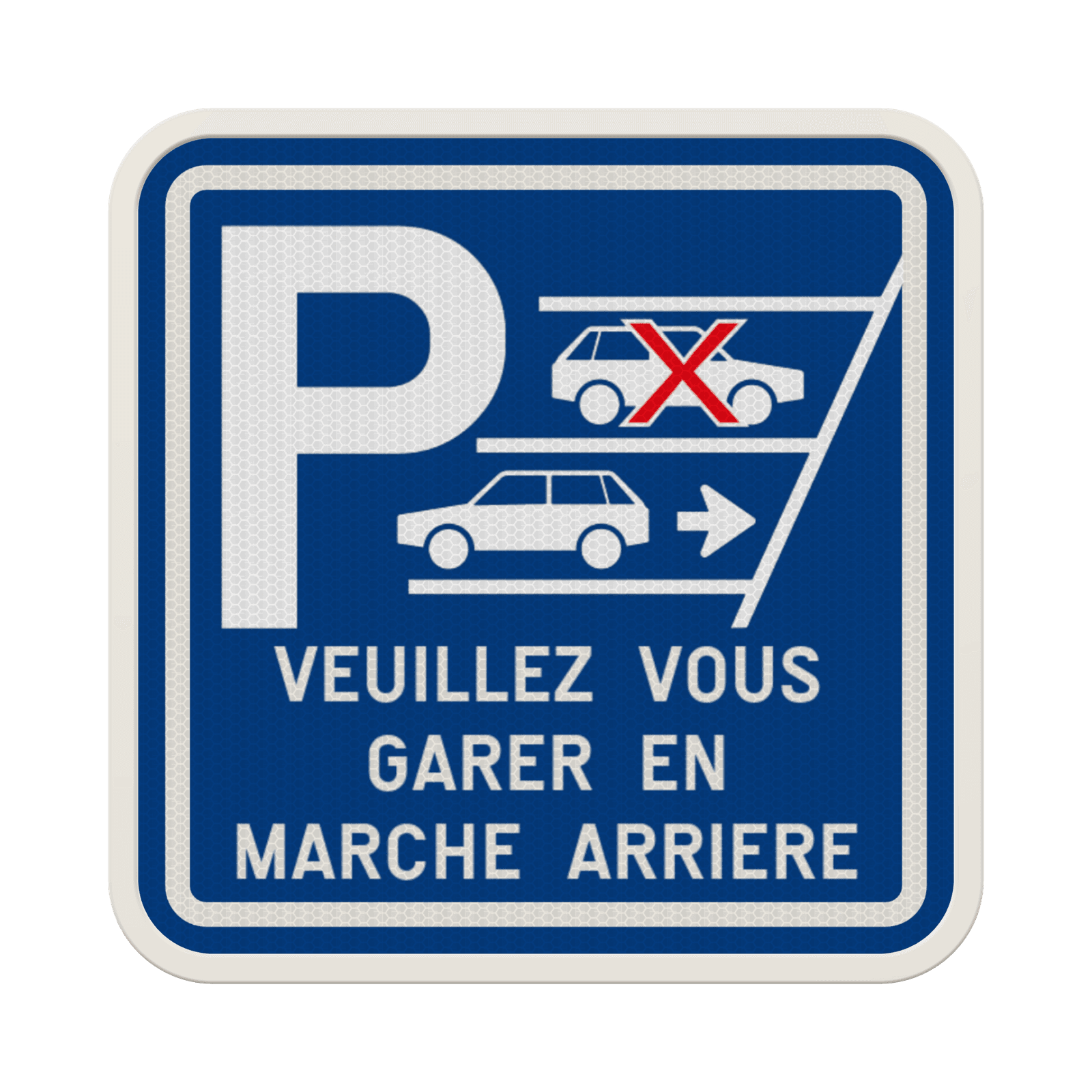 Panneau de stationnement - Veuillez vous garer en marche arrière