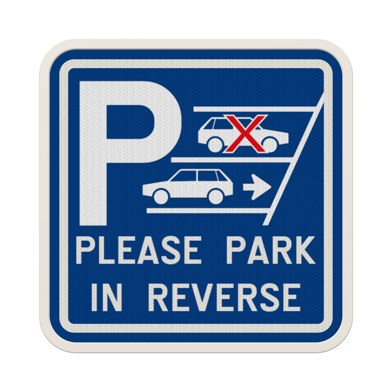 Panneau de stationnement - Please park in reverse