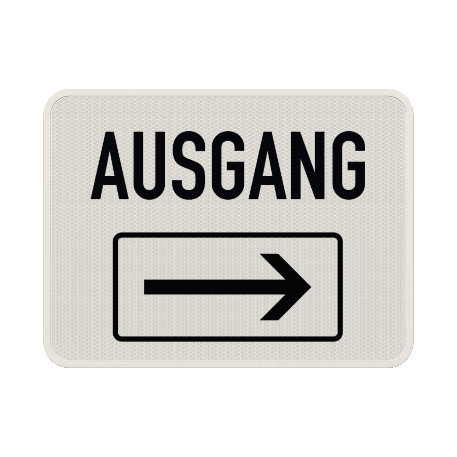 Hinweisschild - Ausgang rechts