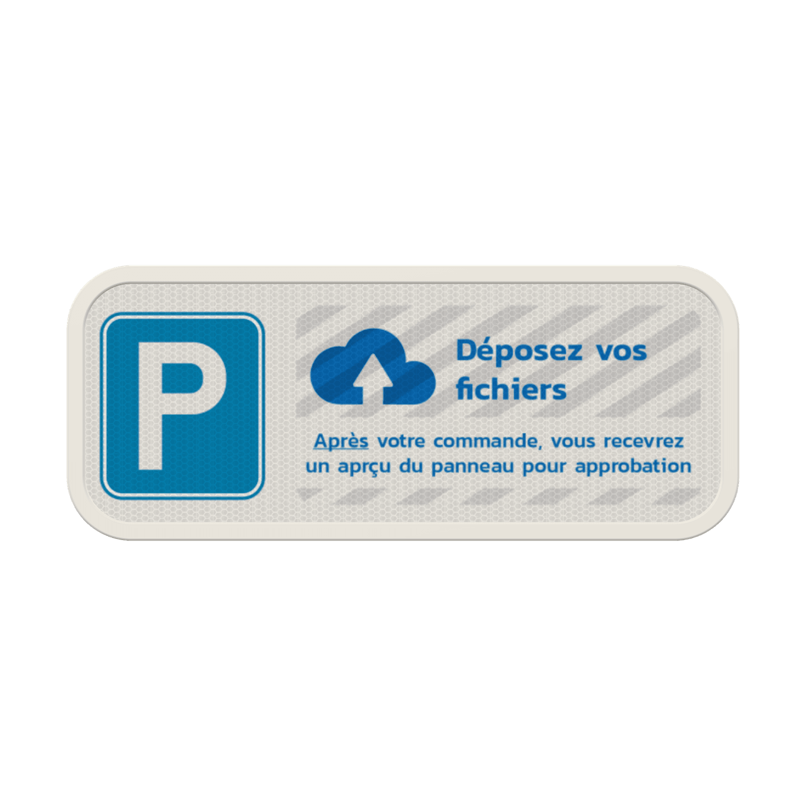 Panneau de parking personnalisé 500x200mm avec design sur mesure
