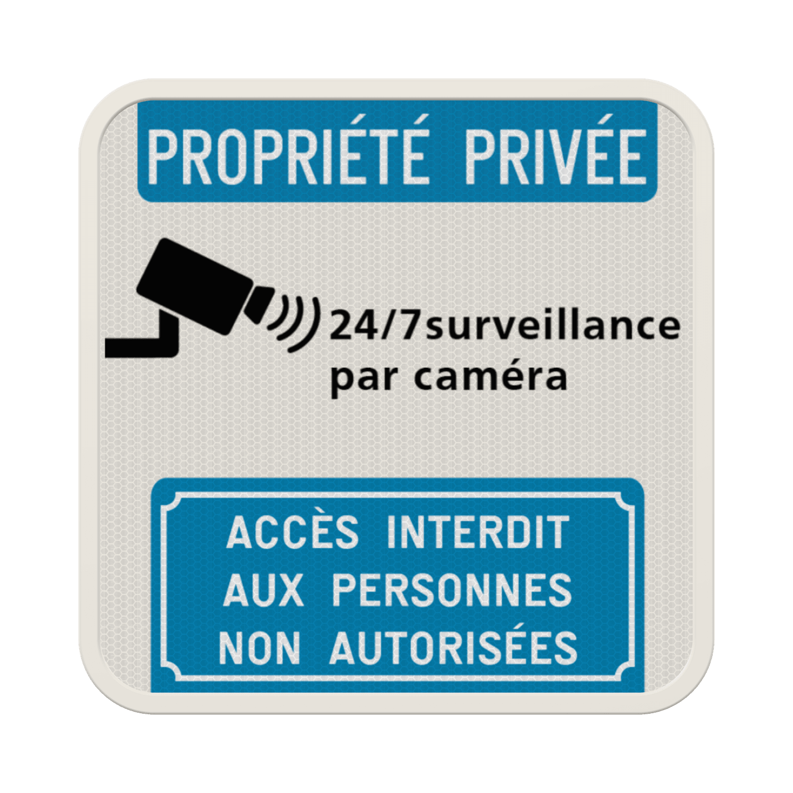 Panneau vidéosurveillance personnalisable pour propriété privée