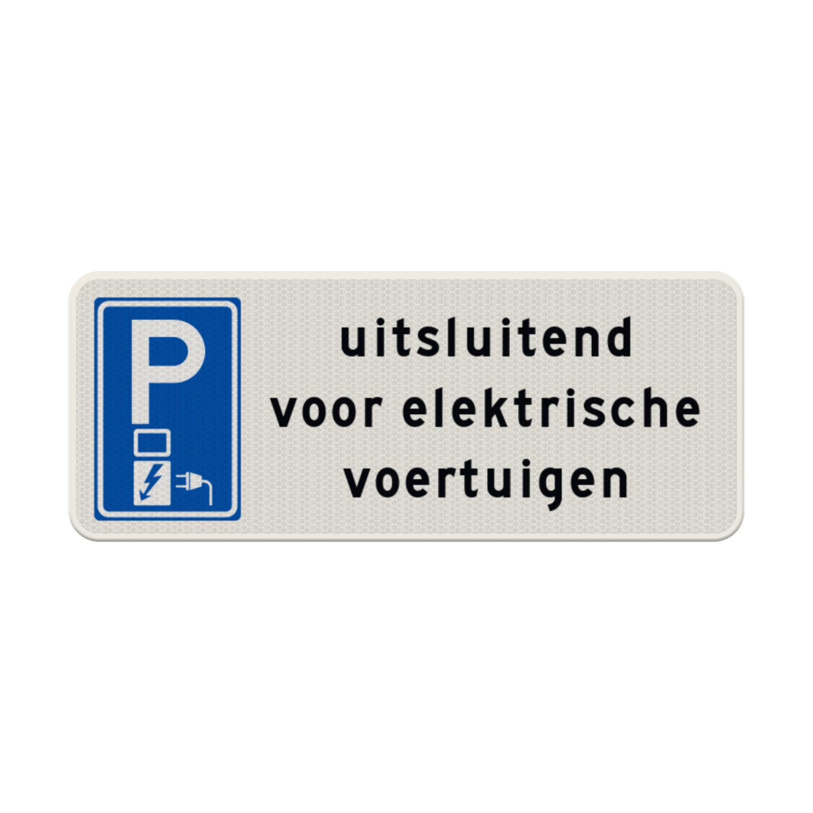 Verkeersbord gereserveerd elektrische voertuigen - reflecterend
