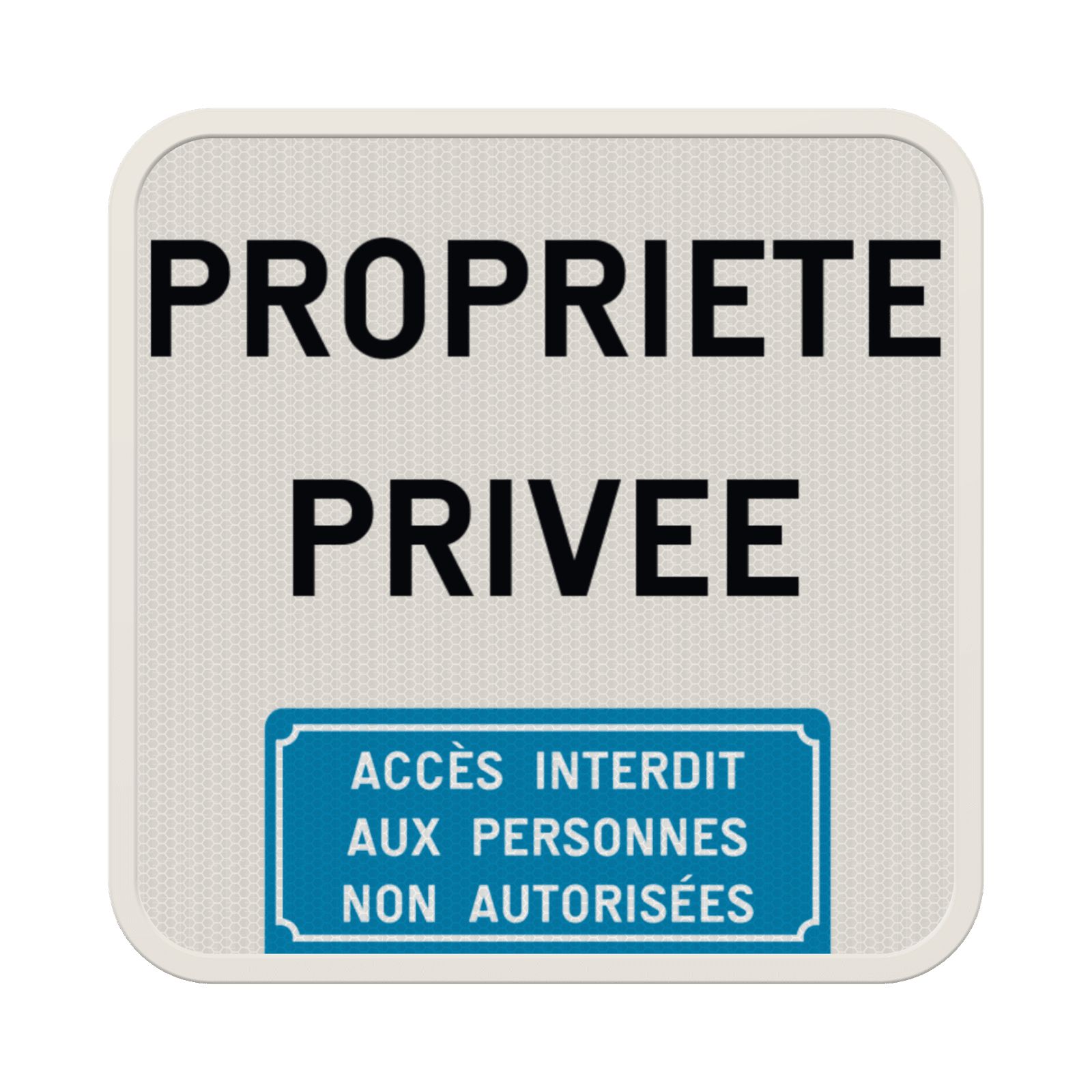 Panneau propriété privée avec texte au choix