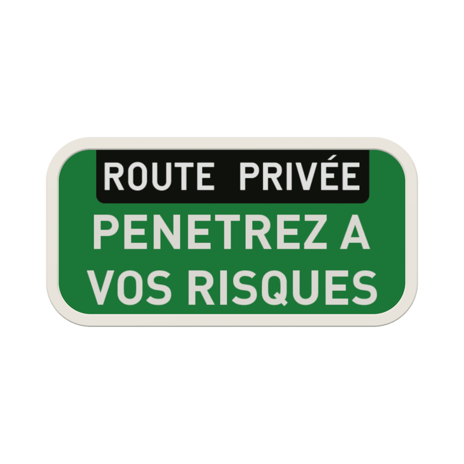 Panneau route privée avec texte personnalisé - propriété privée