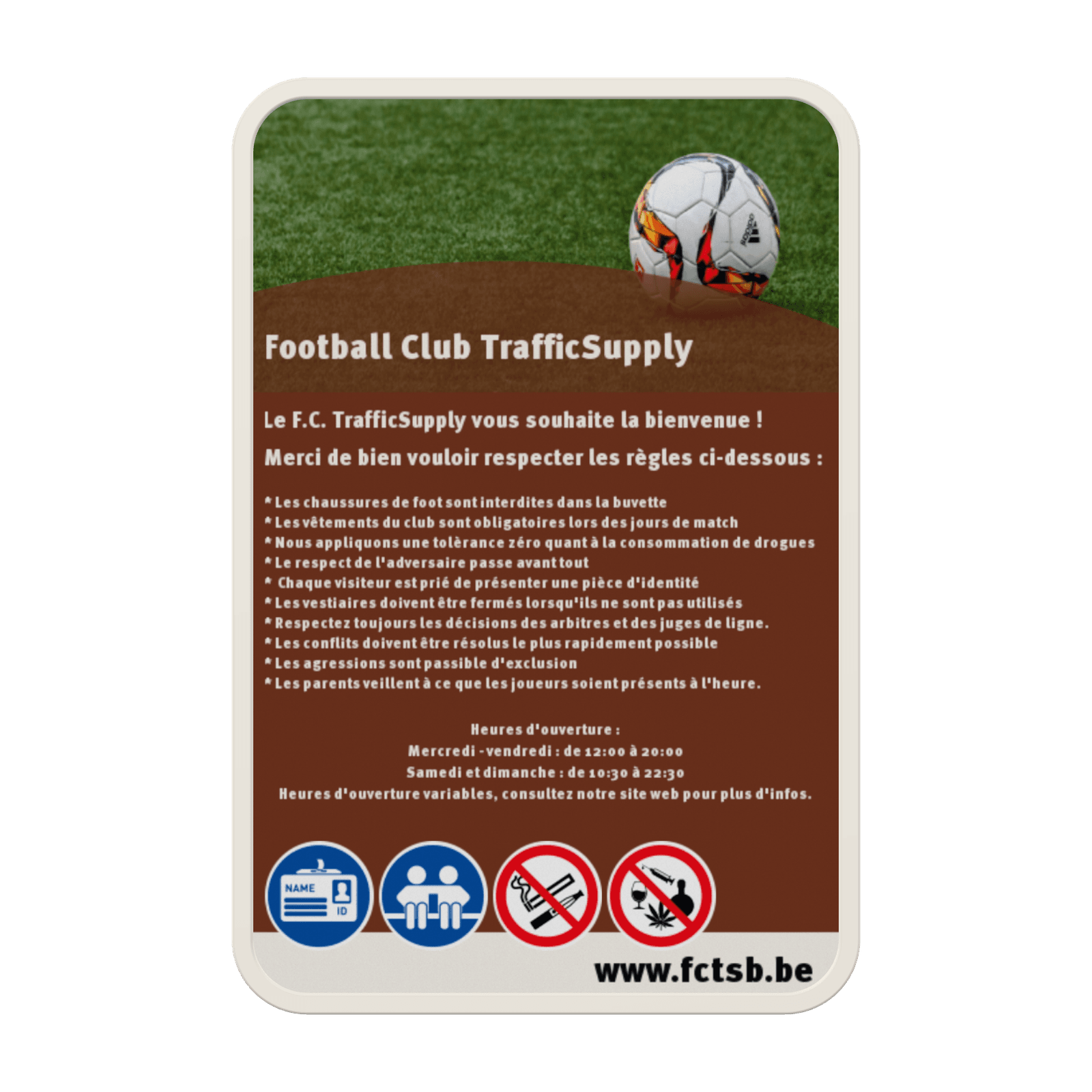 Panneau réglementaire personnalisable (football)