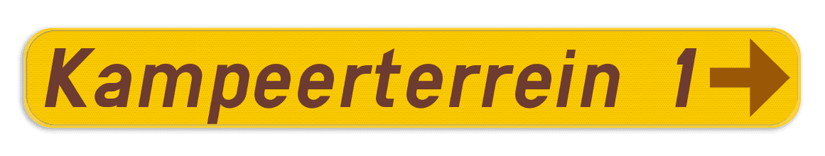 Verkeersbord SB250 F37 - Wegwijzer naar hotels, campings, restaurant - rechts