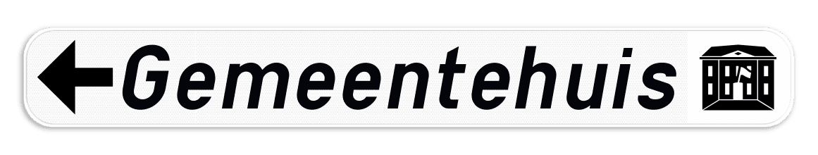 Verkeersbord SB250 F34a - Aanwijzingsbord Openbare inrichting links - Wegwijzer