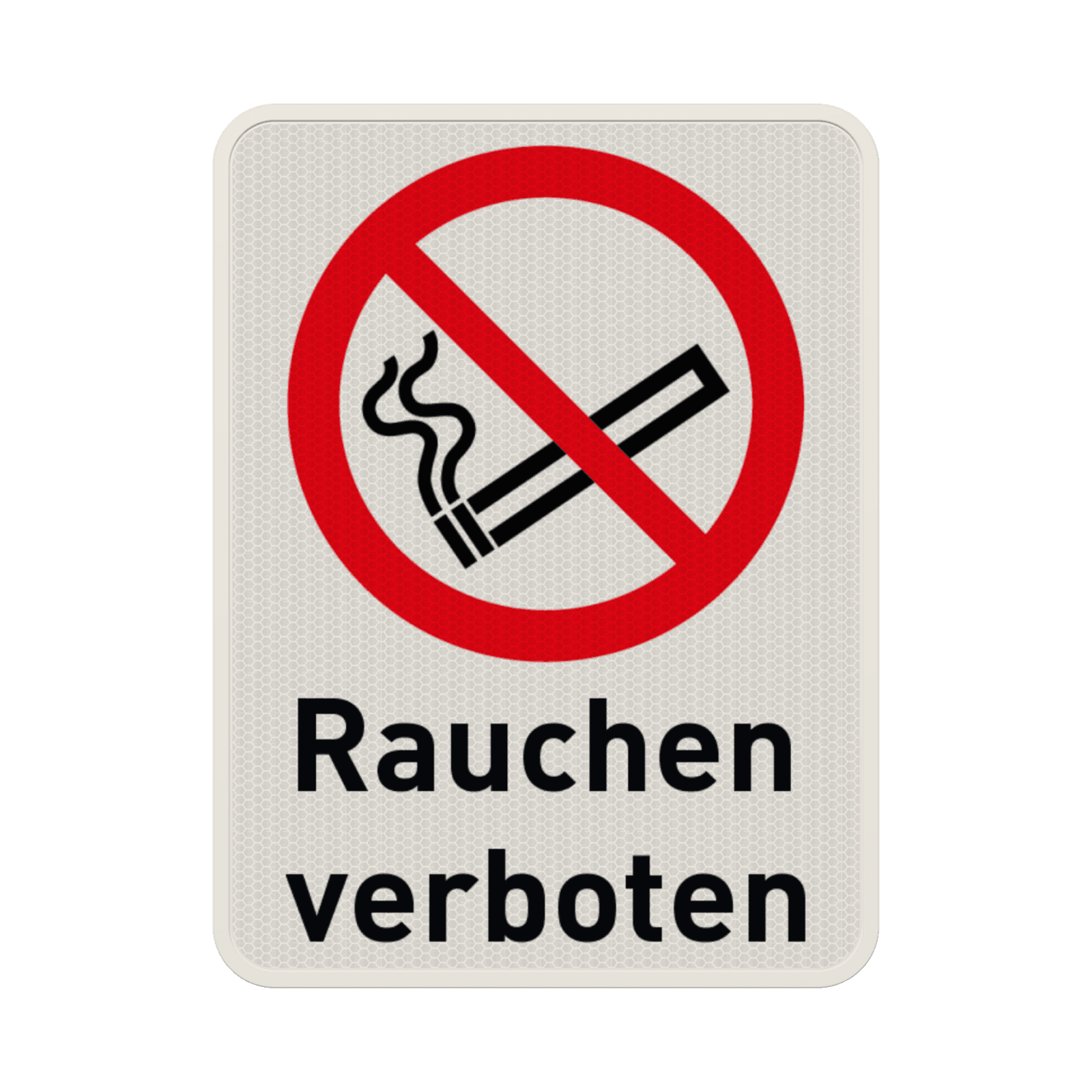 Verbotsschilder Rauchen verboten mit Text - reflektierend