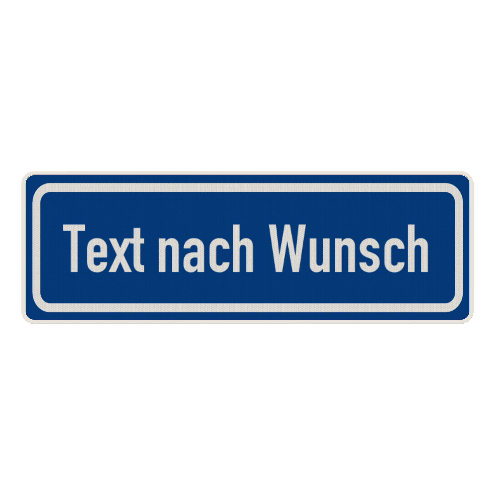 Verkehrsschilder mit Wunschtext blau/weiß 3:1 - reflektierend