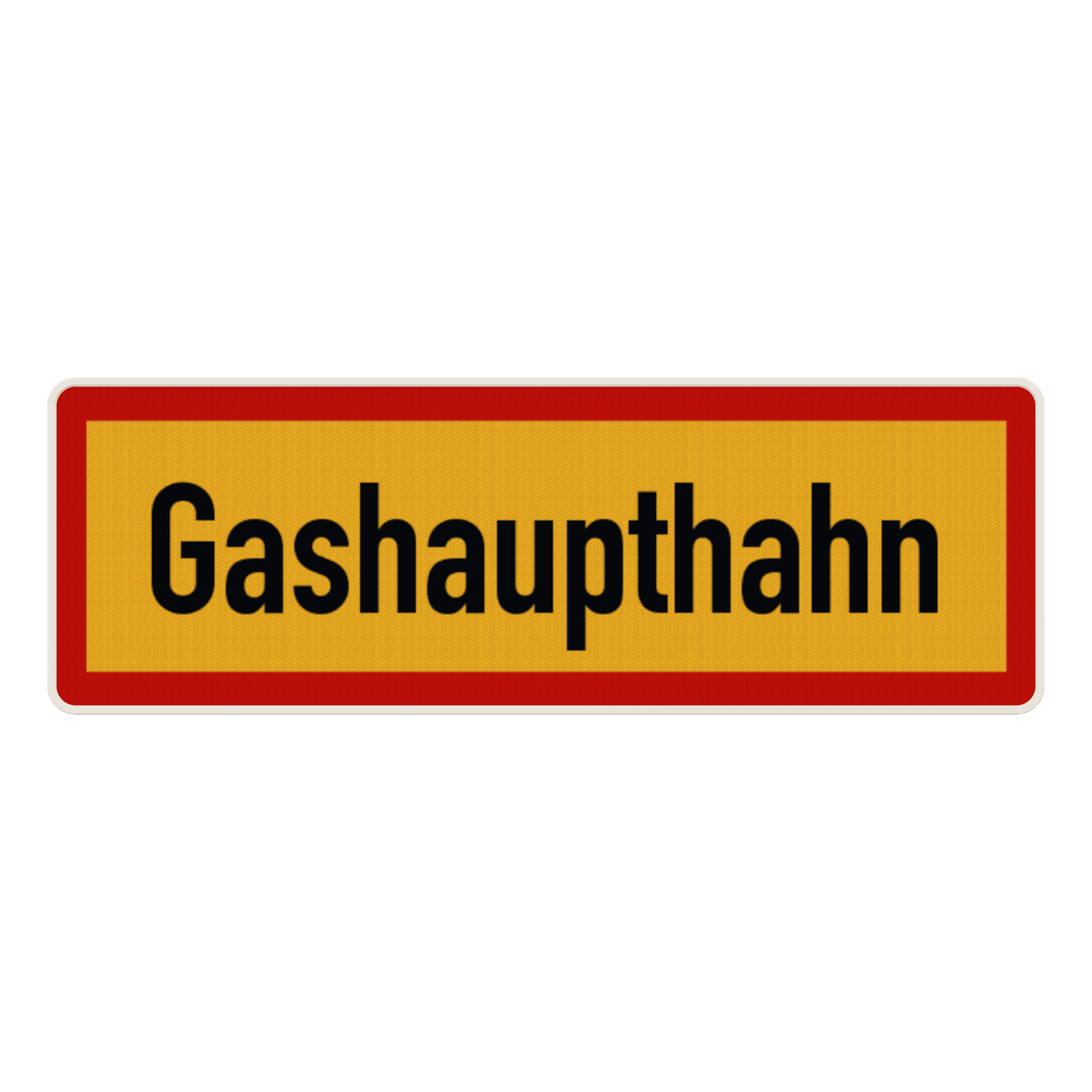 Schild Gashaupthahn - reflektierend
