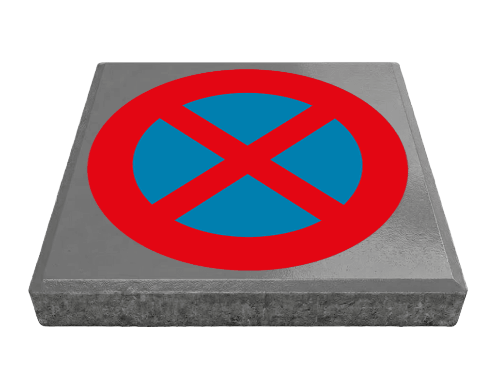 Stoeptegel verboden te parkeren E3 (TS-ST_NP3) - 30x30cm met facetrand