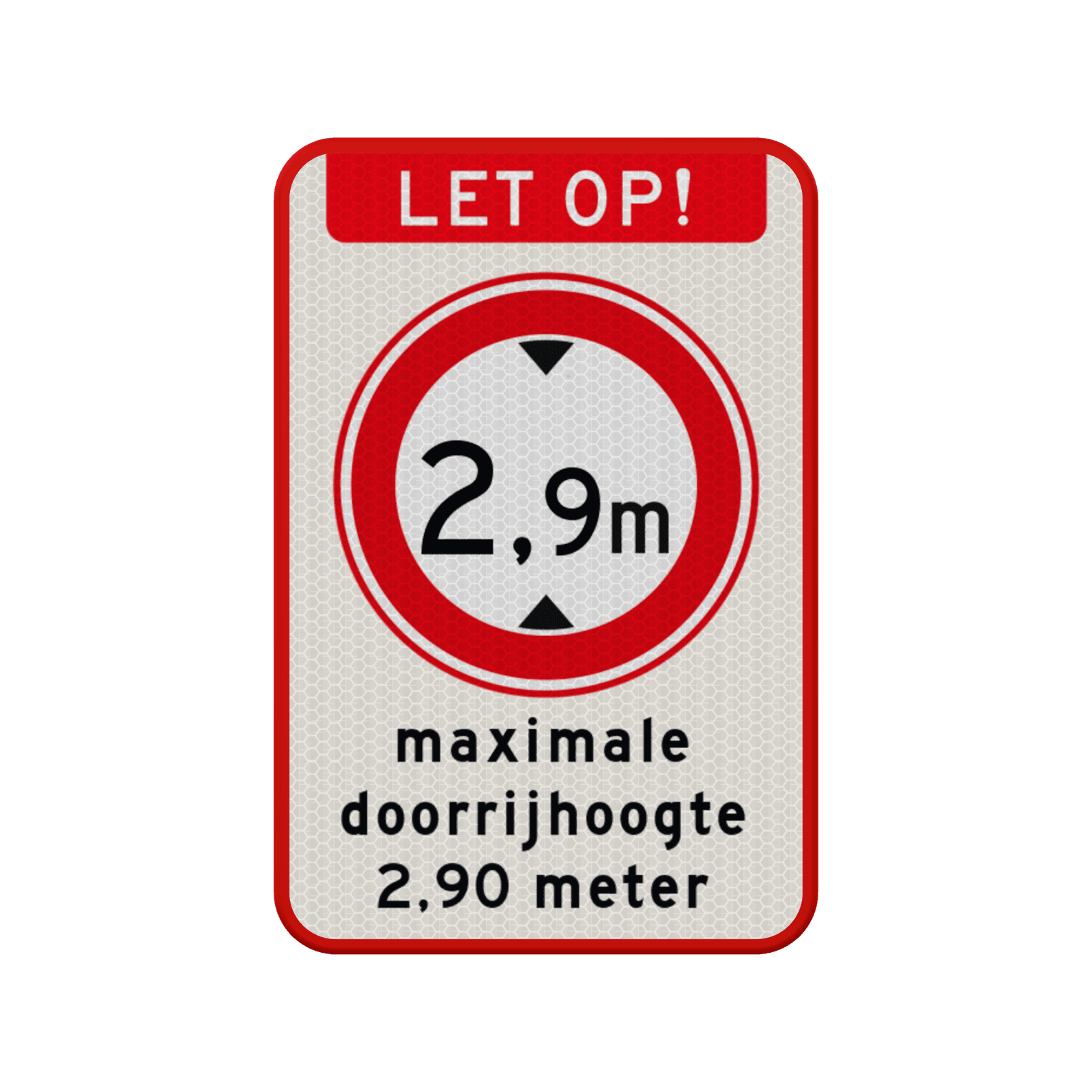 Bord maximale doorrijhoogte (RVV C-19) - reflecterend