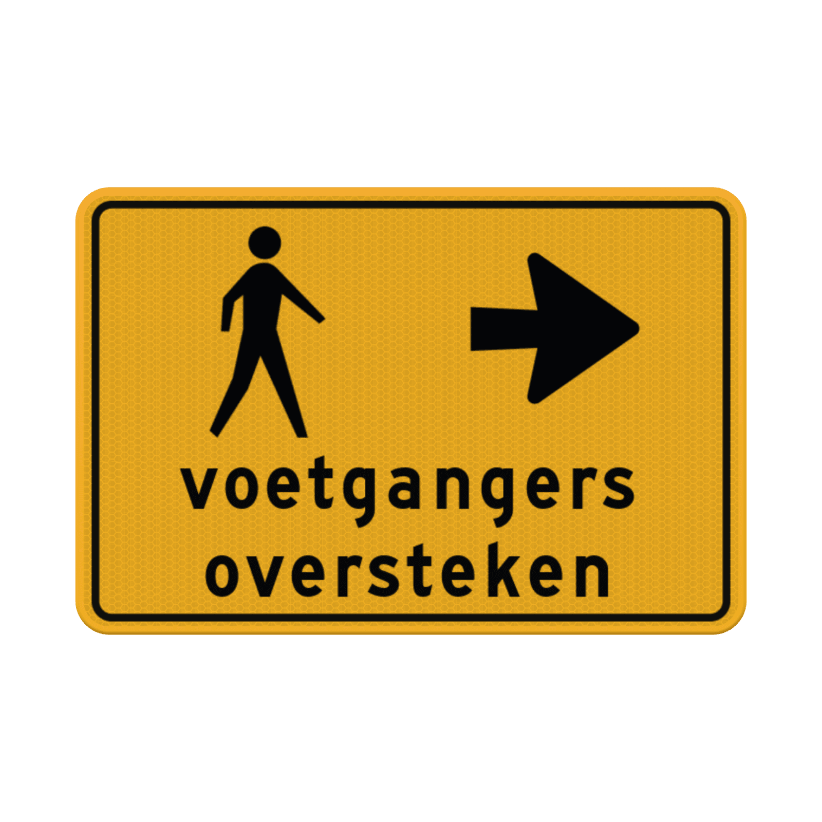 Omleidingsbord voetgangers oversteken (werk in uitvoering) - reflecterend