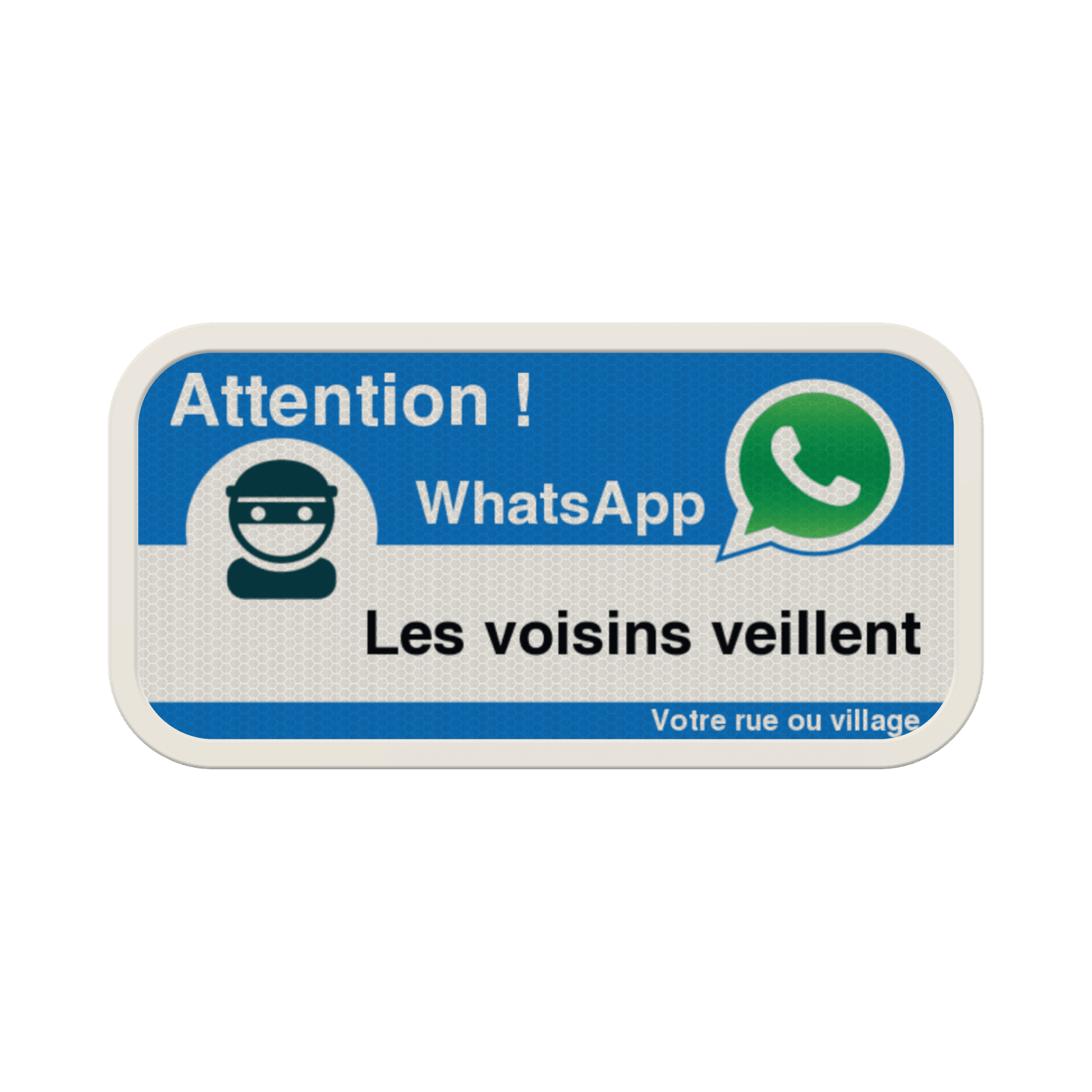 Panneau WhatsApp - Texte personnalisé - Bleu
