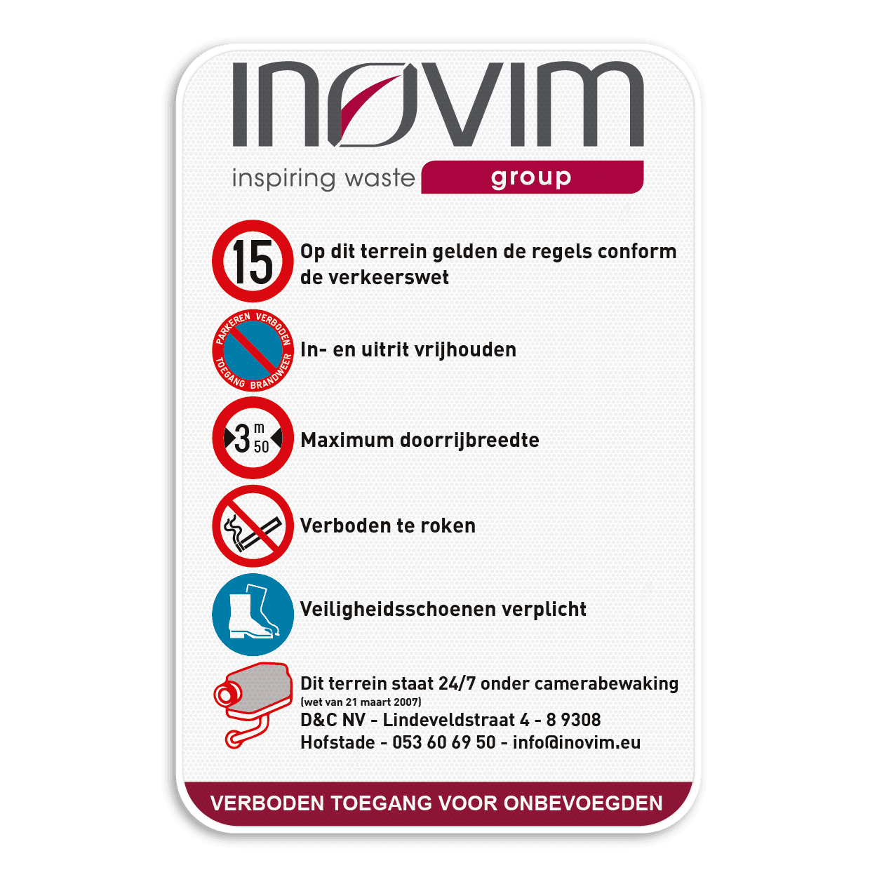 Informatiebord full-colour opdruk eigen ontwerp