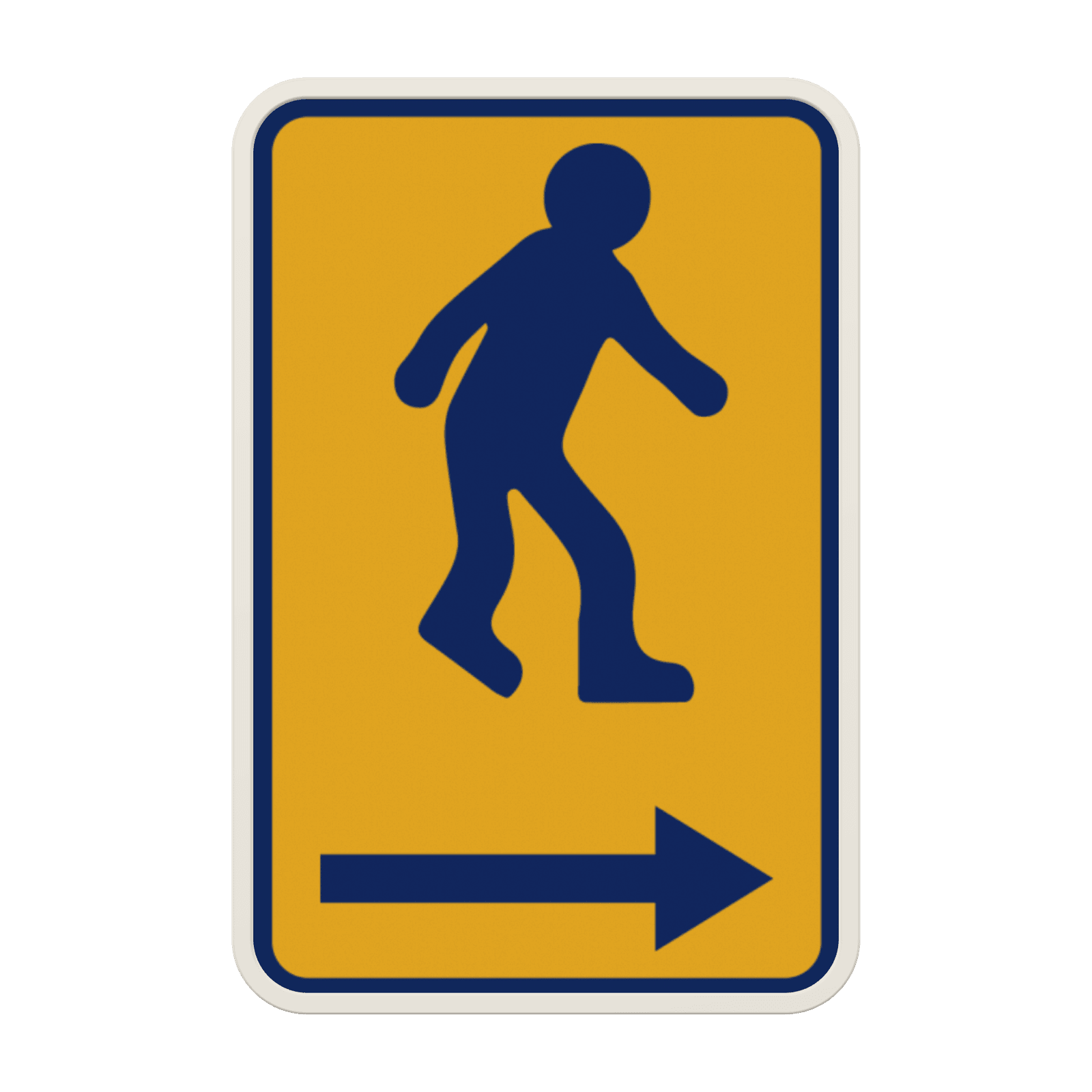Panneau temporaire Piétons Bruxelles – Personnalisable – Jaune/Bleu