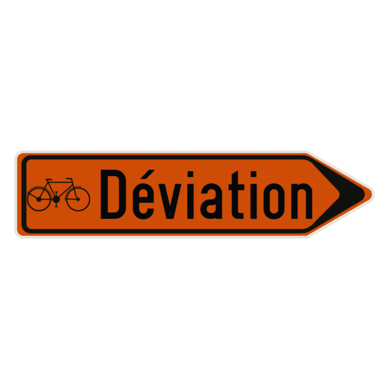 Panneau temporaire F41 Déviation à droite avec texte et pictogramme personnalisés