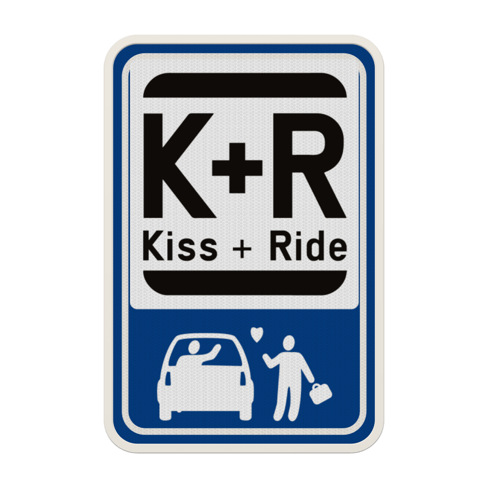 Panneau Kiss & Ride avec pictogramme pour zone dépose-minute