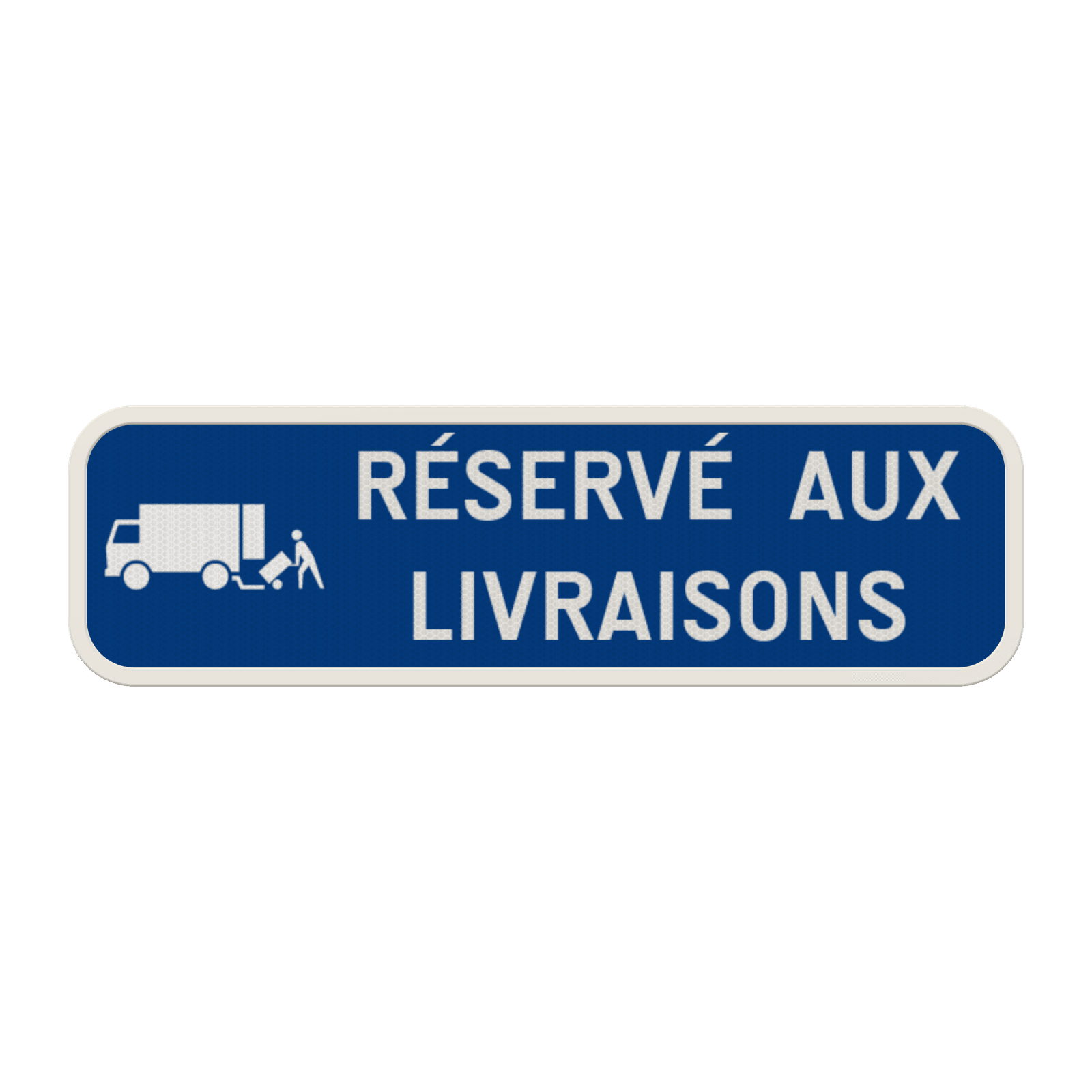Panneau horizontal personnalisable avec pictogramme réservé aux livraisons