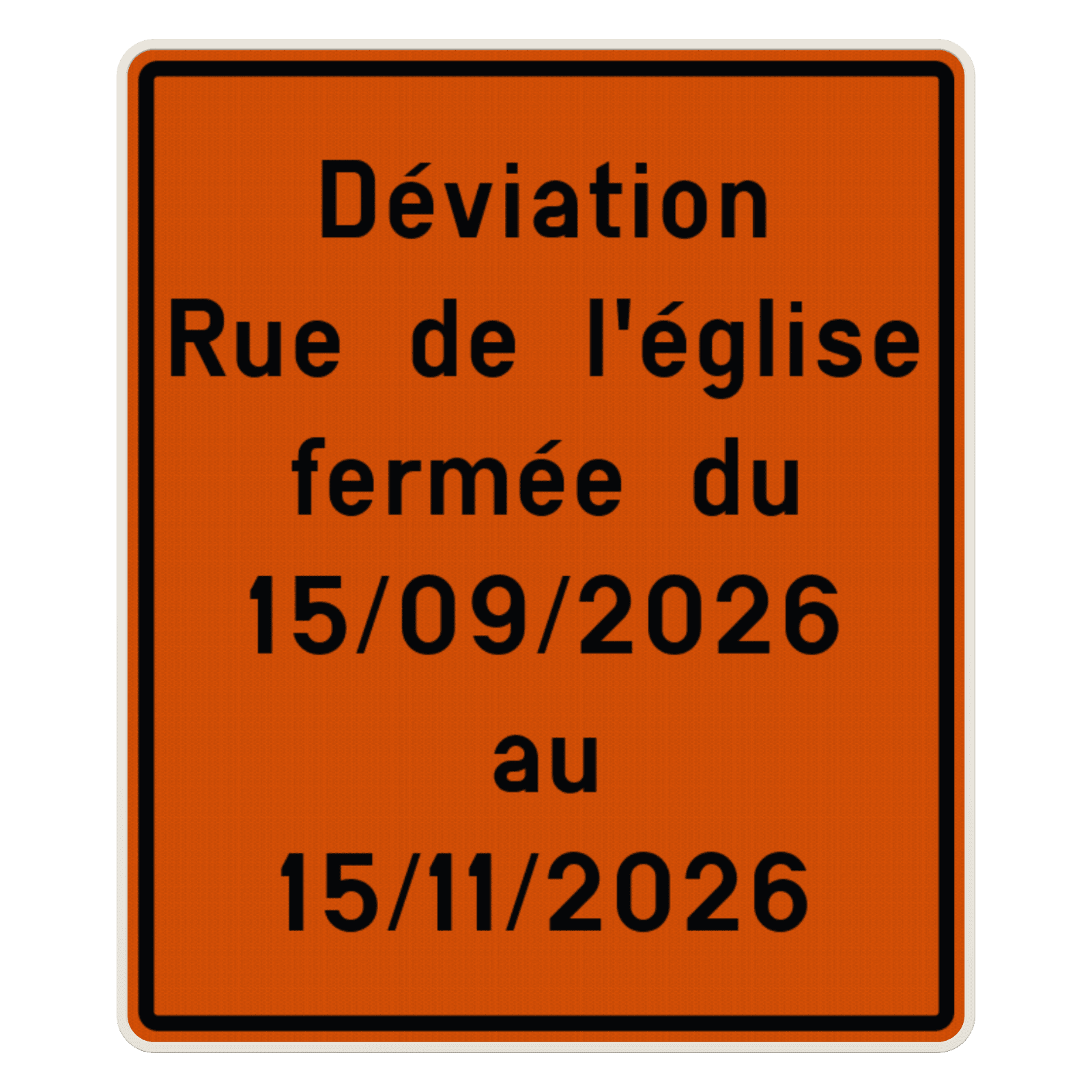Panneau de Signalisation F39 - Situation Routière Modifiée Personnalisable