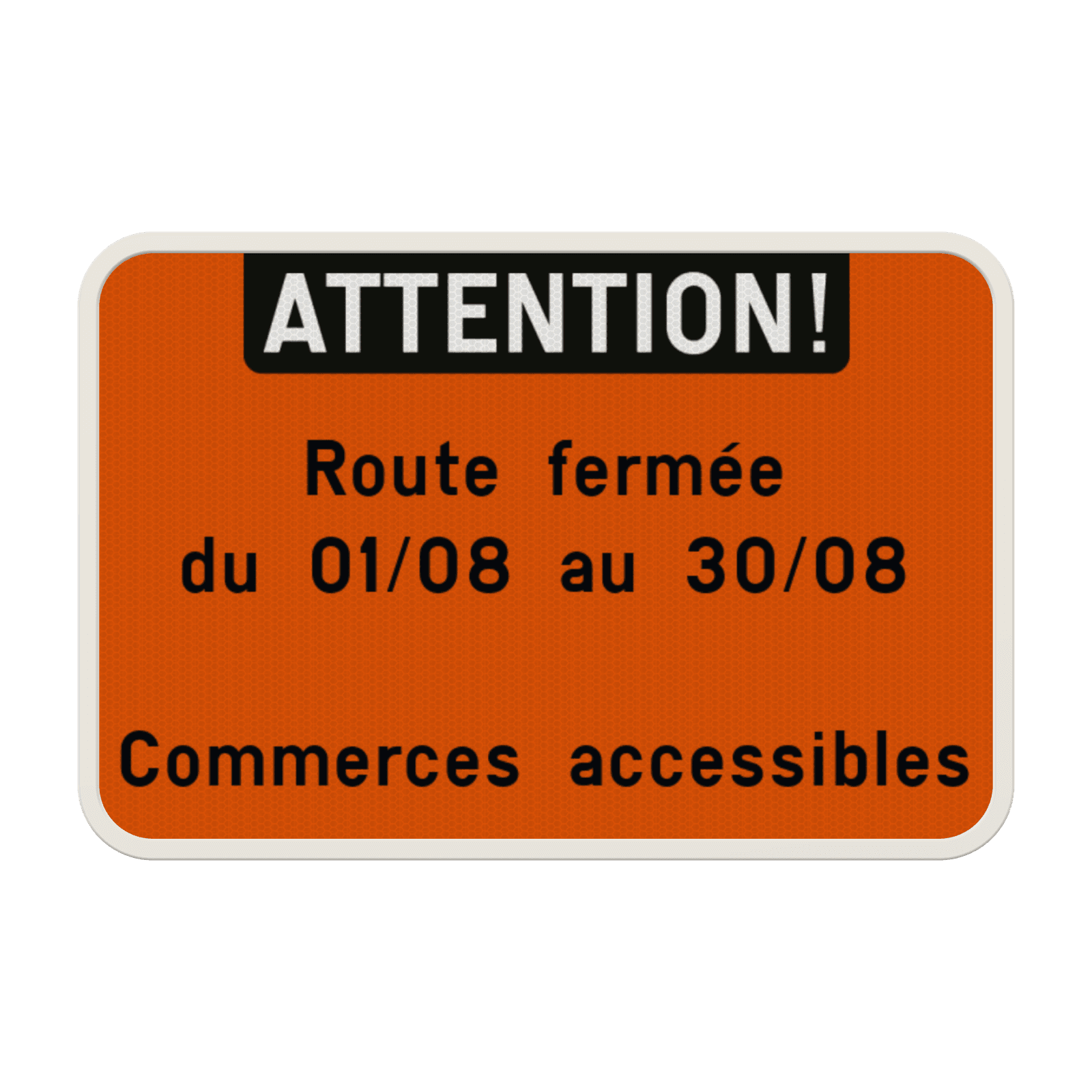Panneau de texte 3:2 - Texte d'en-tête - Blanc/orange fluo