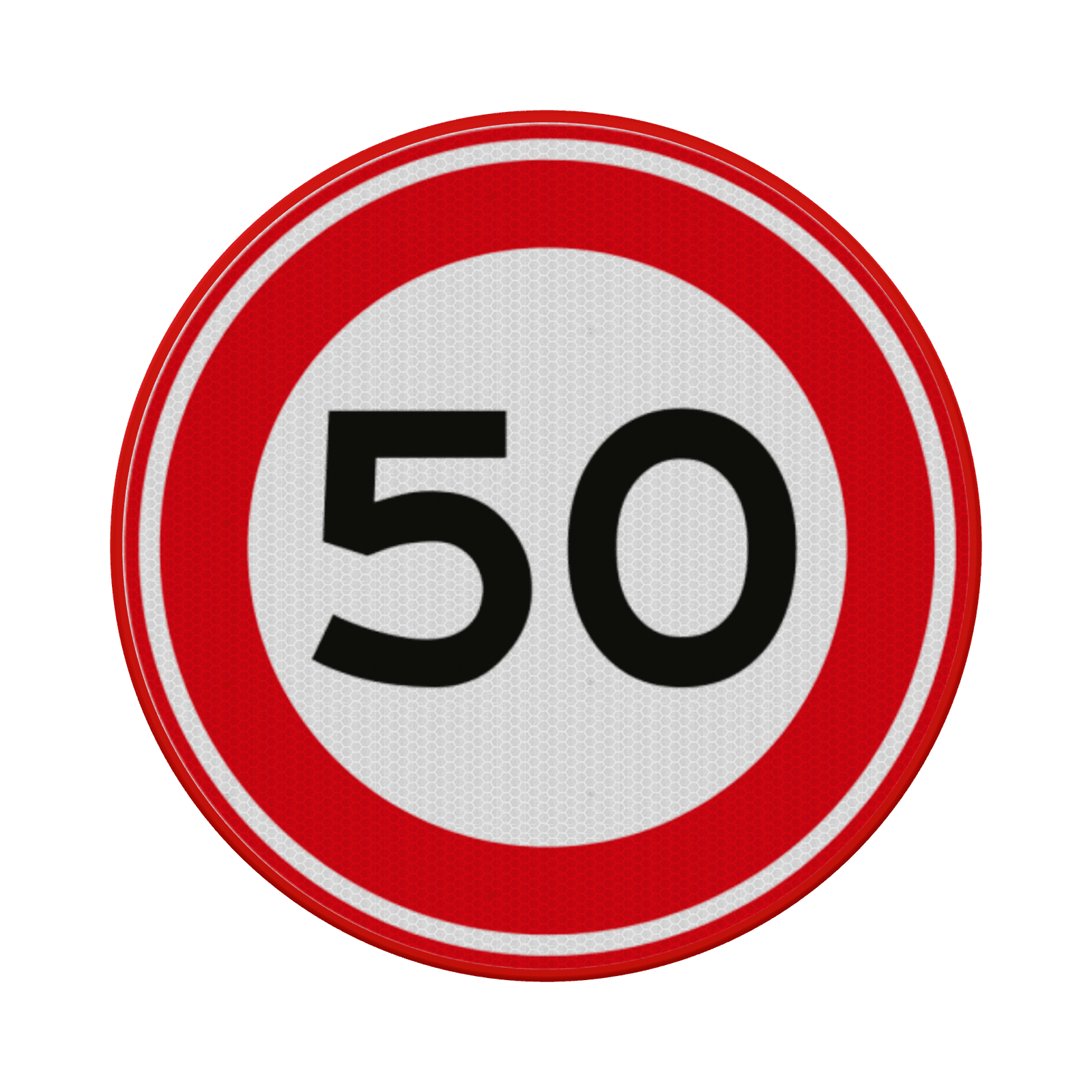 Verkeersbord maximum snelheid 50 km/u RVV A01-50 - reflecterend