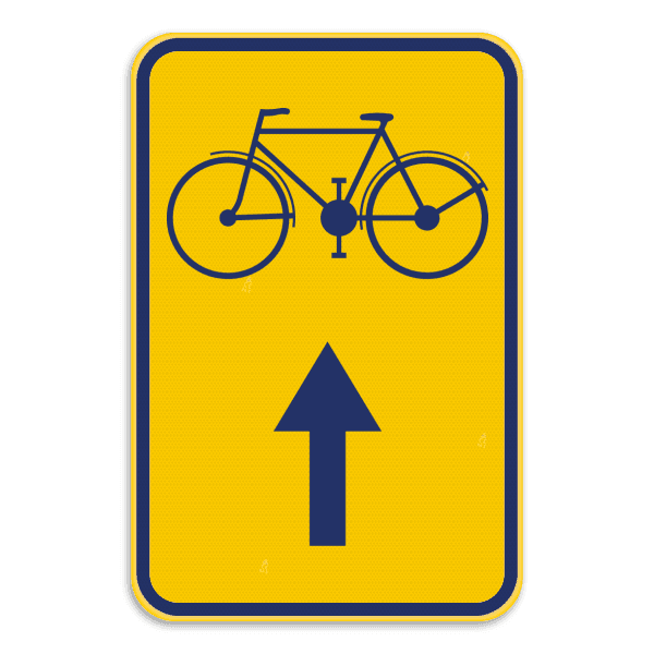 Werfbord - Brussel - Fietsers rechtdoor - Geel/blauw
