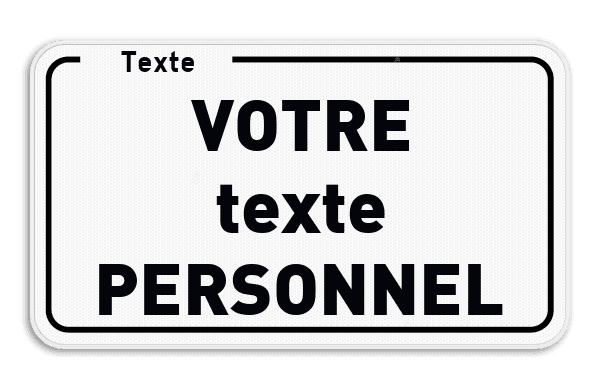 Plaque de rue blanche personnalisable en aluminium – texte entièrement modifiable