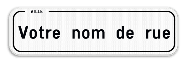 Plaque de rue horizontale personnalisable - textes 100 % sur mesure
