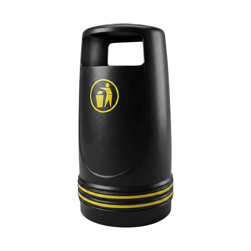 Kunststof afvalbak TS-MERLIN-90L rond, zwart - 90 liter