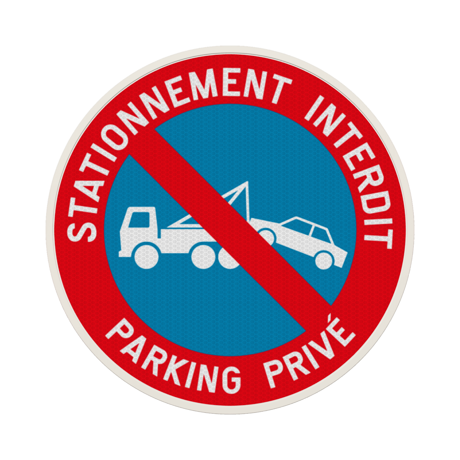 Panneau avec couvre-chant pour parking privé – Stationnement interdit - enlèvement demandé